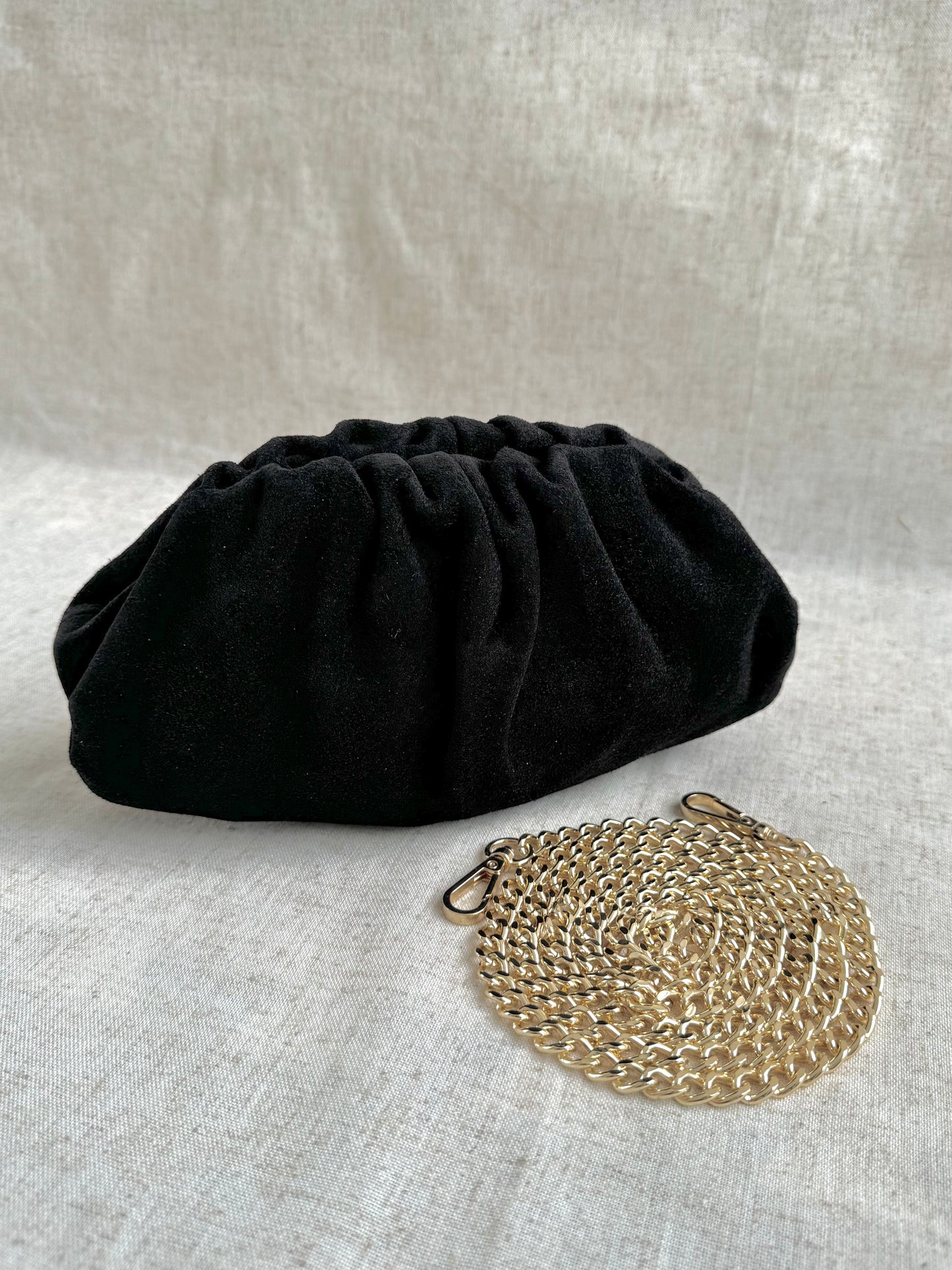 Pochette Claudia - camoscio, con tracolla