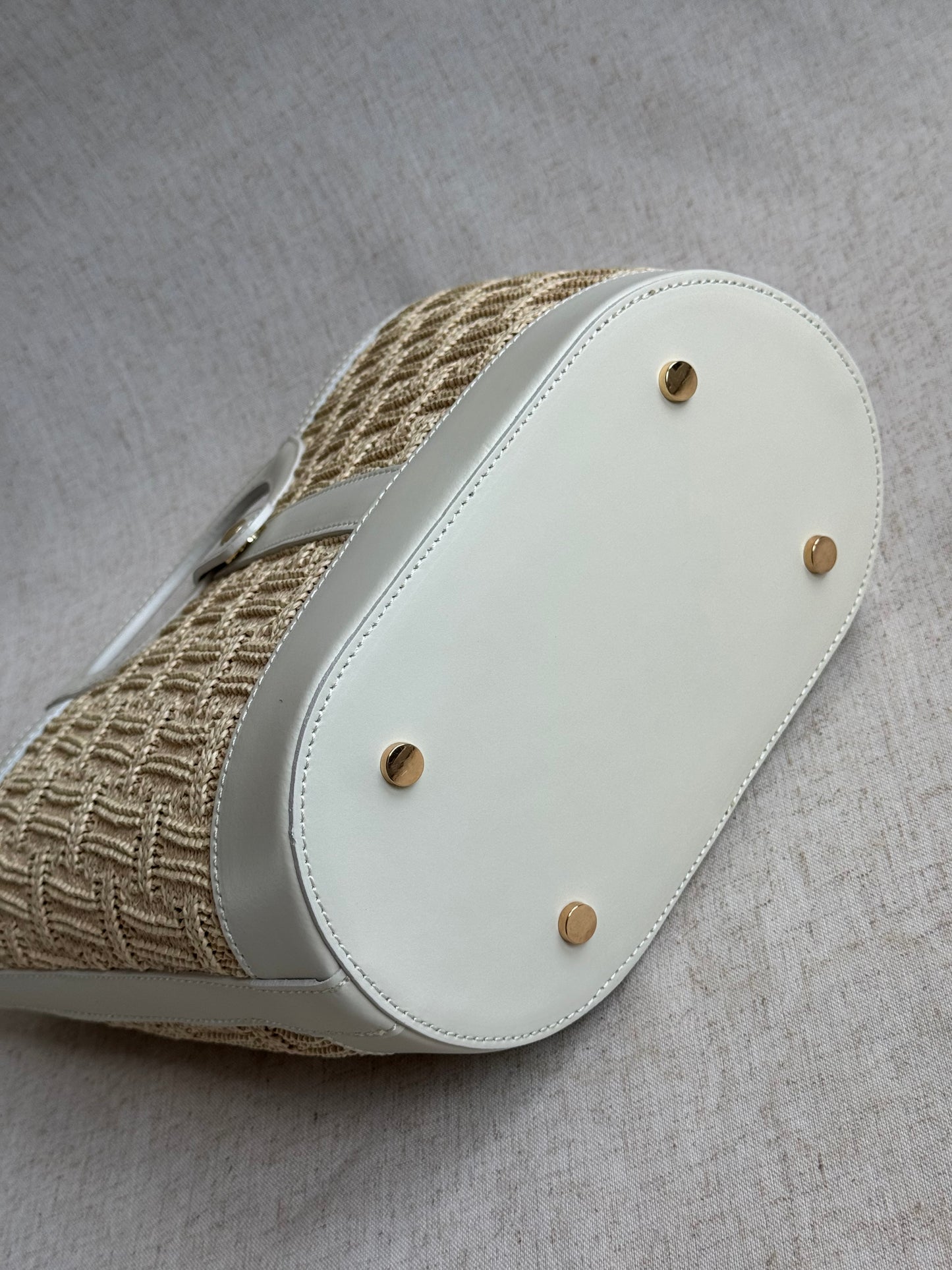 Borsa Alice - rafia, con tracolla lunga e pochette