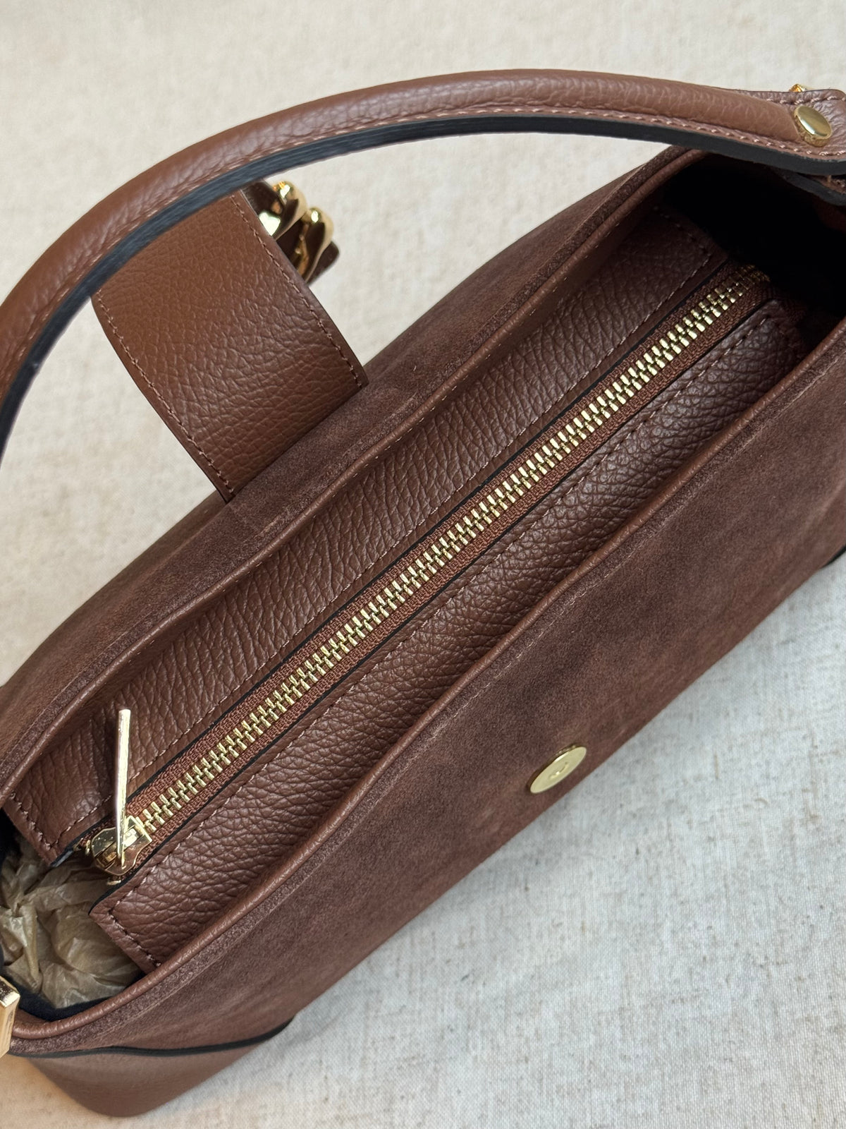 Borsa Cora - camoscio, con tracolla lunga