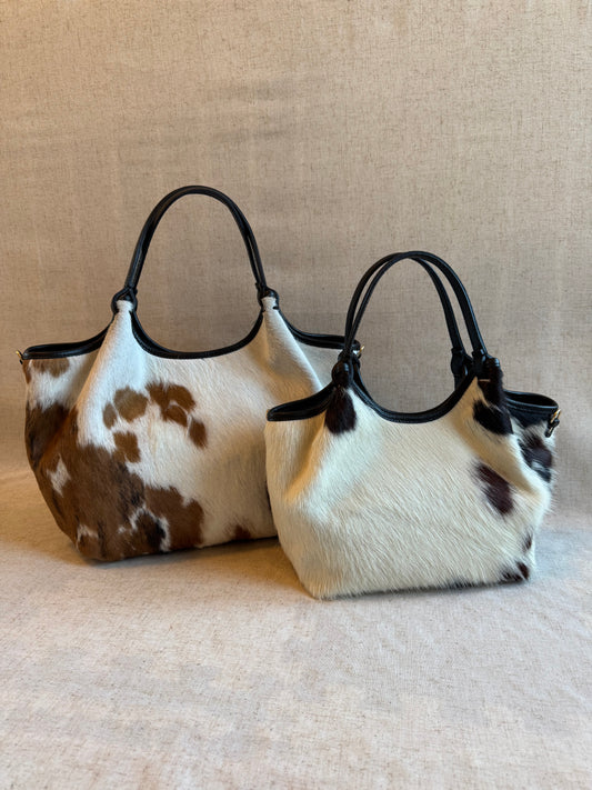 Borsa a spalla Roxy - cavallino, misura grande, con tracolla lunga