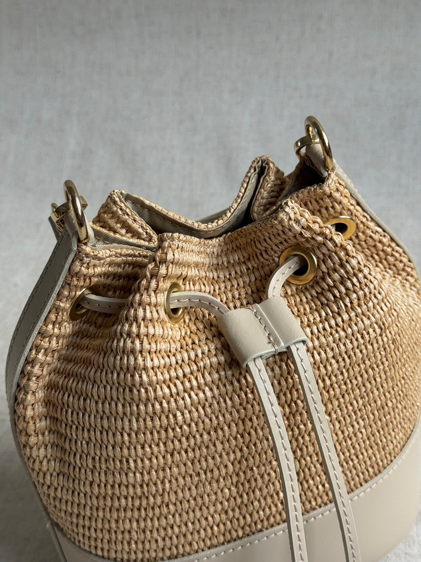 Borsa Versilia - rafia, con tracolla lunga