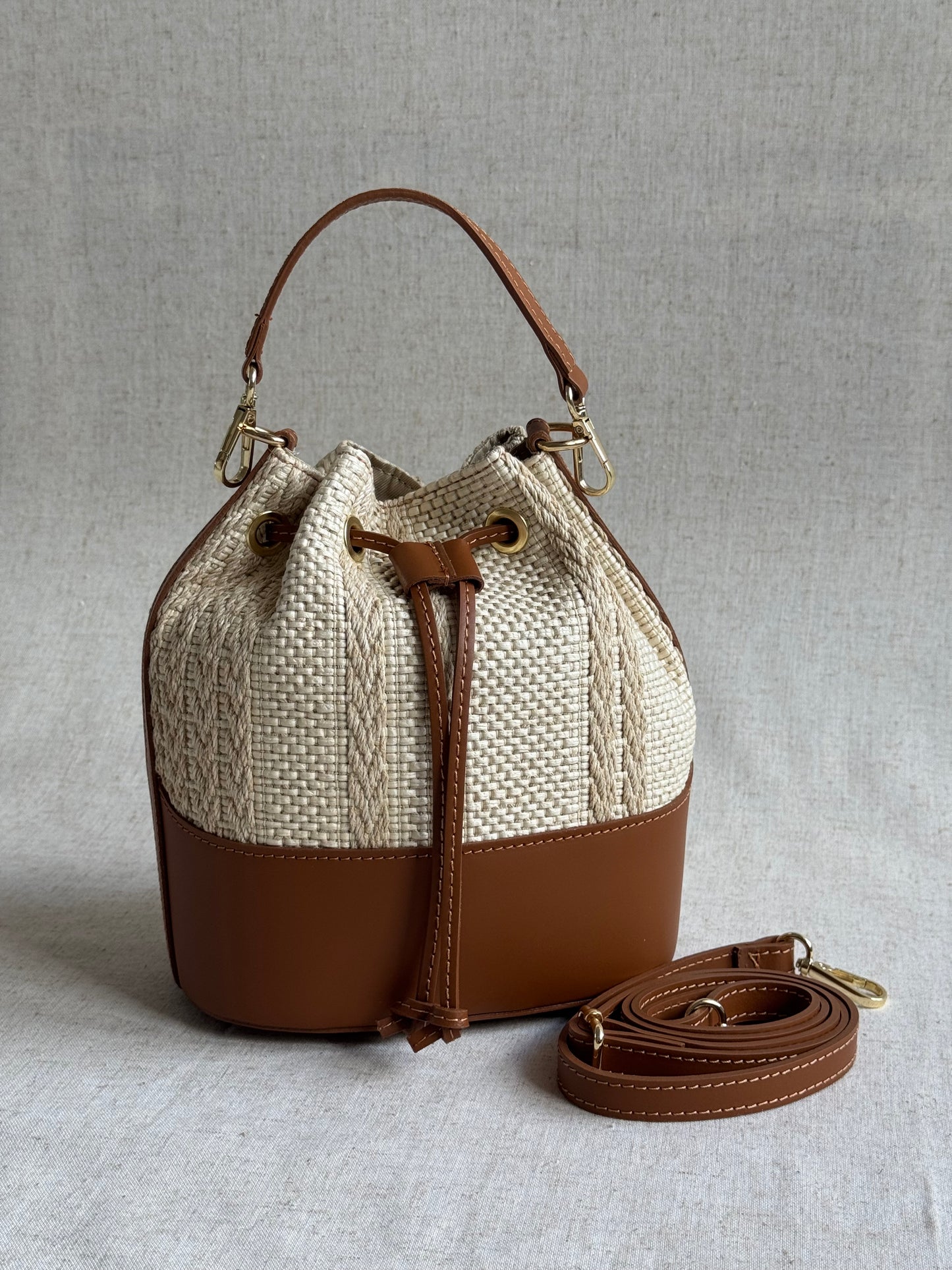 Borsa Versilia - variante 2, rafia, con tracolla