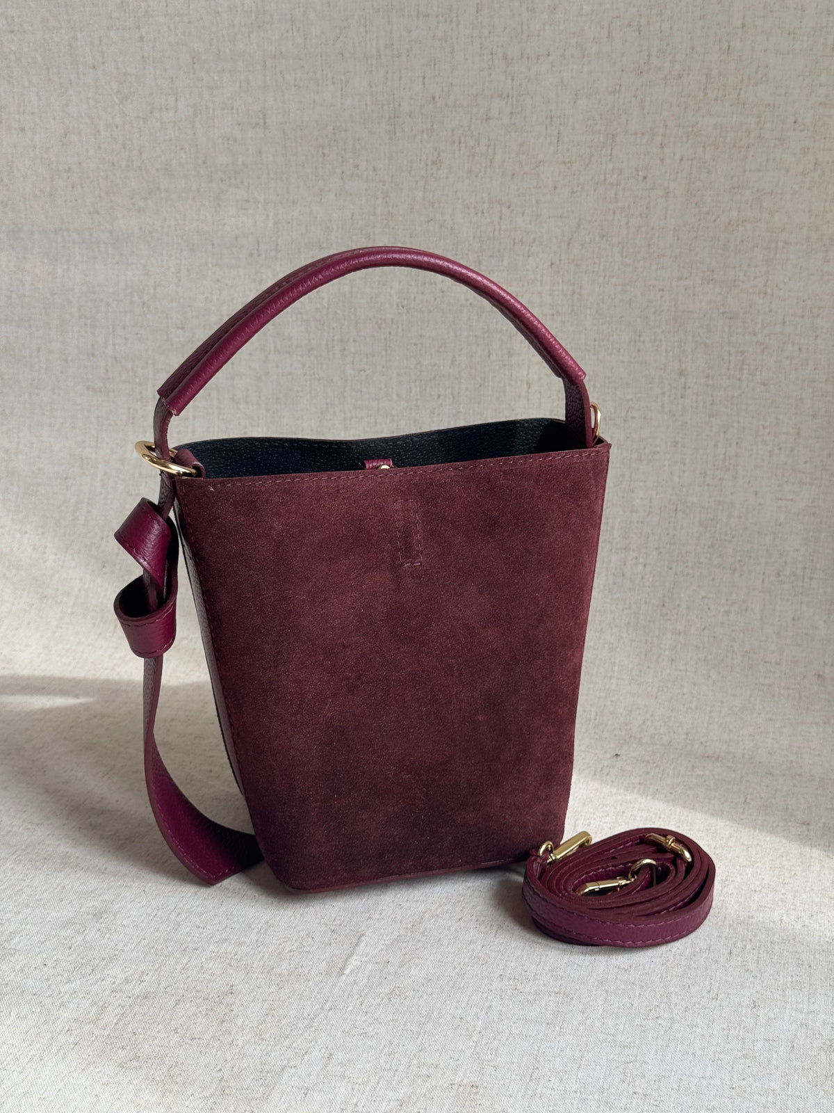 Borsa Vittoria - camoscio, con pochette e tracolla lunga