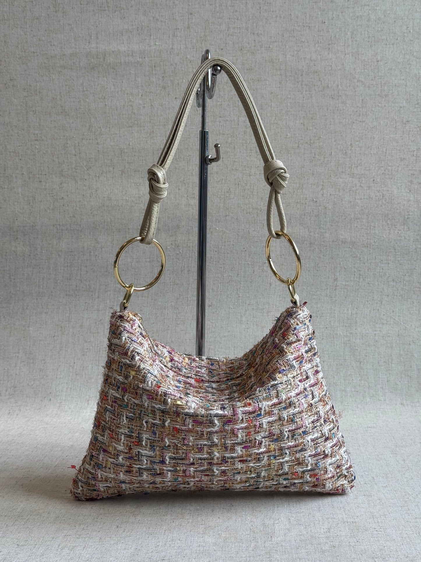Borsa Agata - tweed, con tracolla lunga