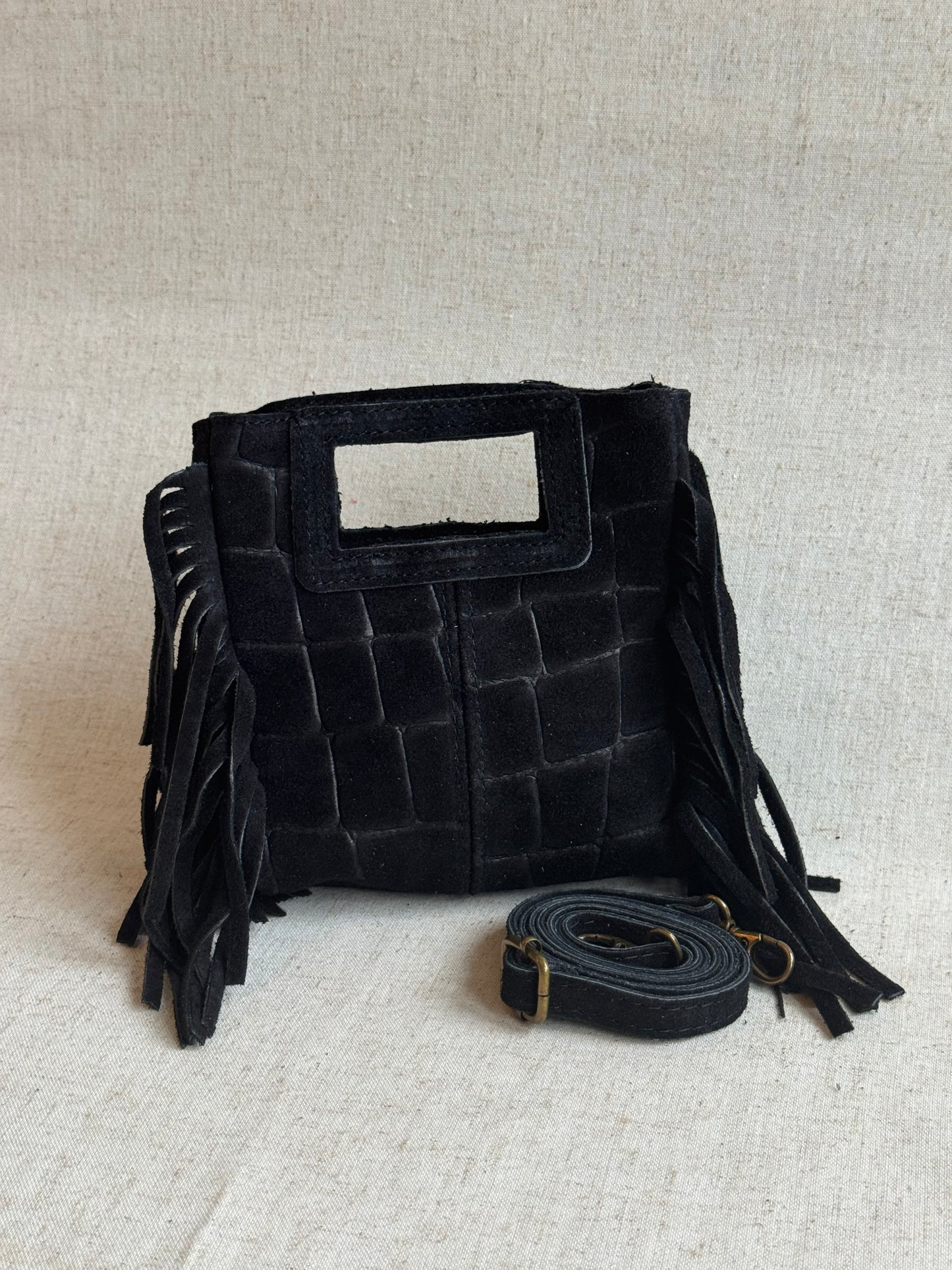 Borsa Riri - stampa coccodrillo, misura piccola, con tracolla lunga