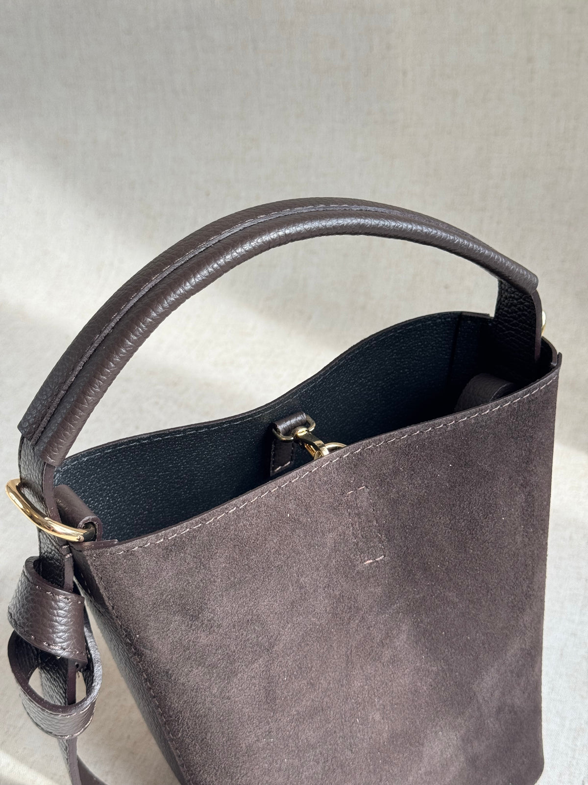 Borsa Vittoria - camoscio, con pochette e tracolla lunga
