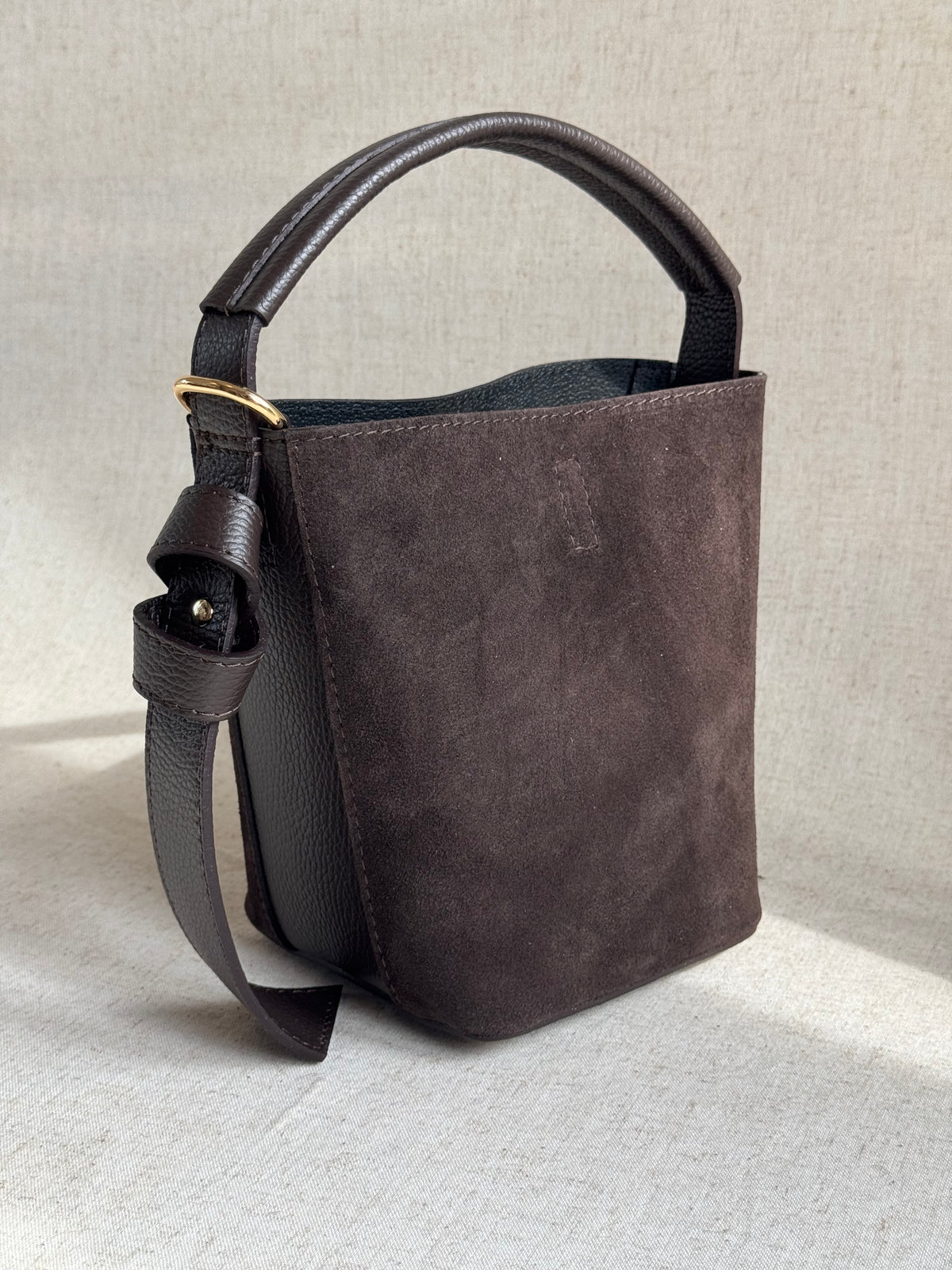 Borsa Vittoria - camoscio, con pochette e tracolla lunga