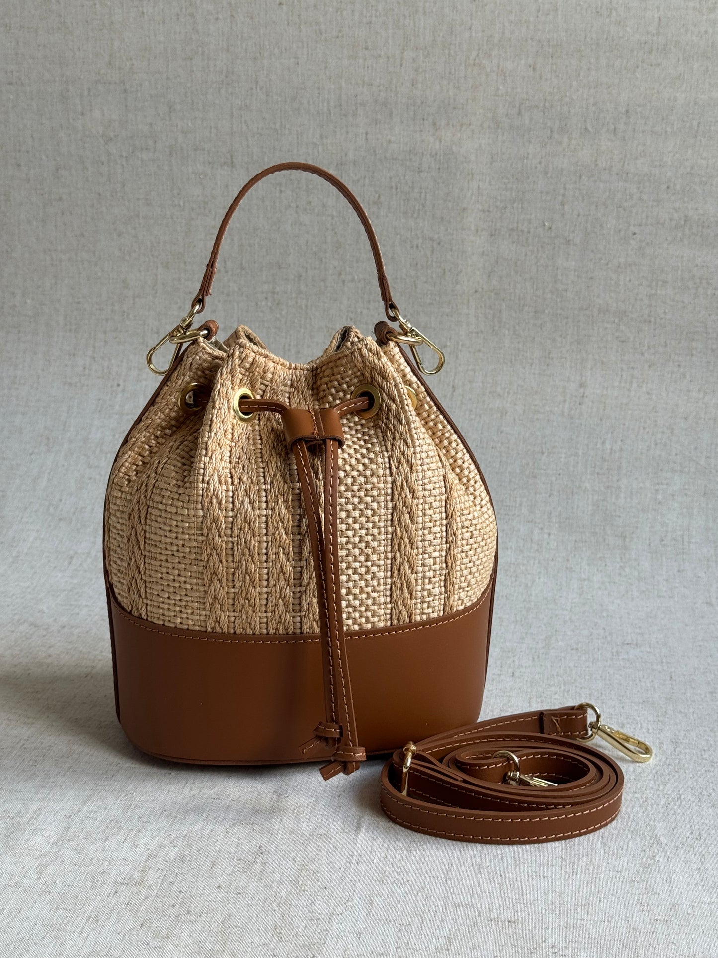 Borsa Versilia - variante 2, rafia, con tracolla