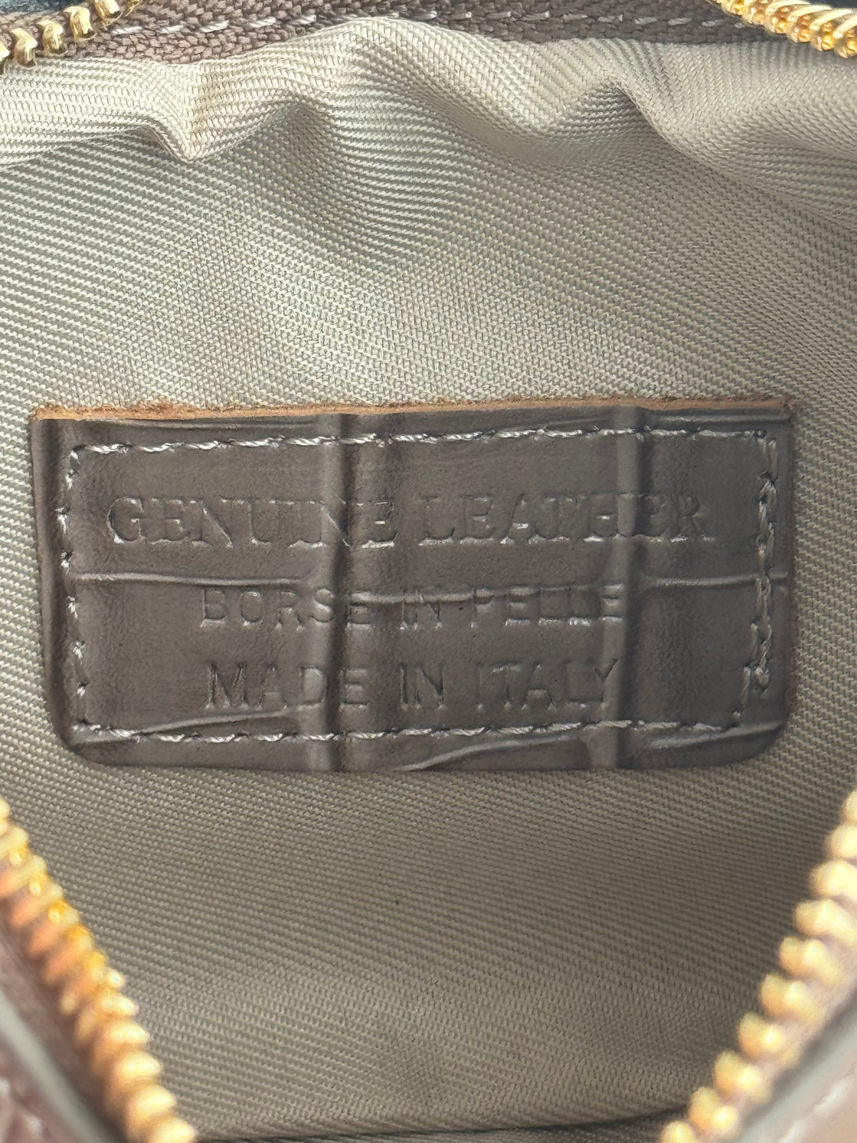 Borsa Luna - stampa coccodrillo, con tracolla in catena