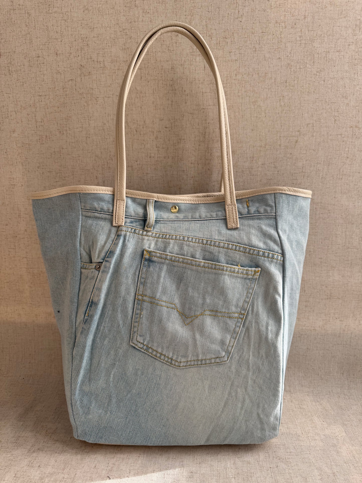 Maxi borsa a spalla in jeans Dina