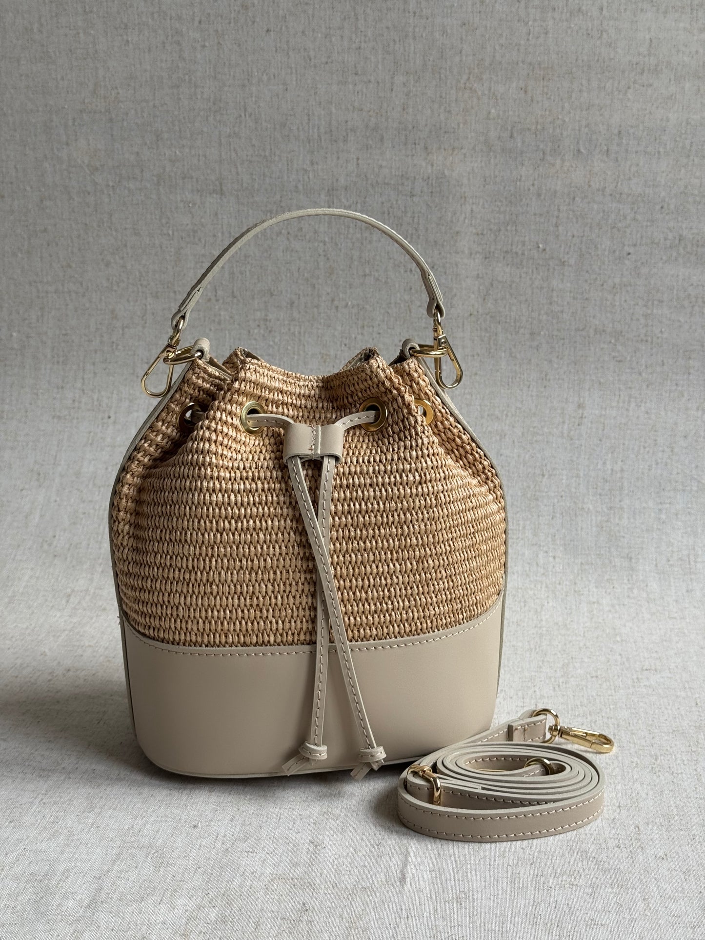 Borsa Versilia - rafia, con tracolla lunga