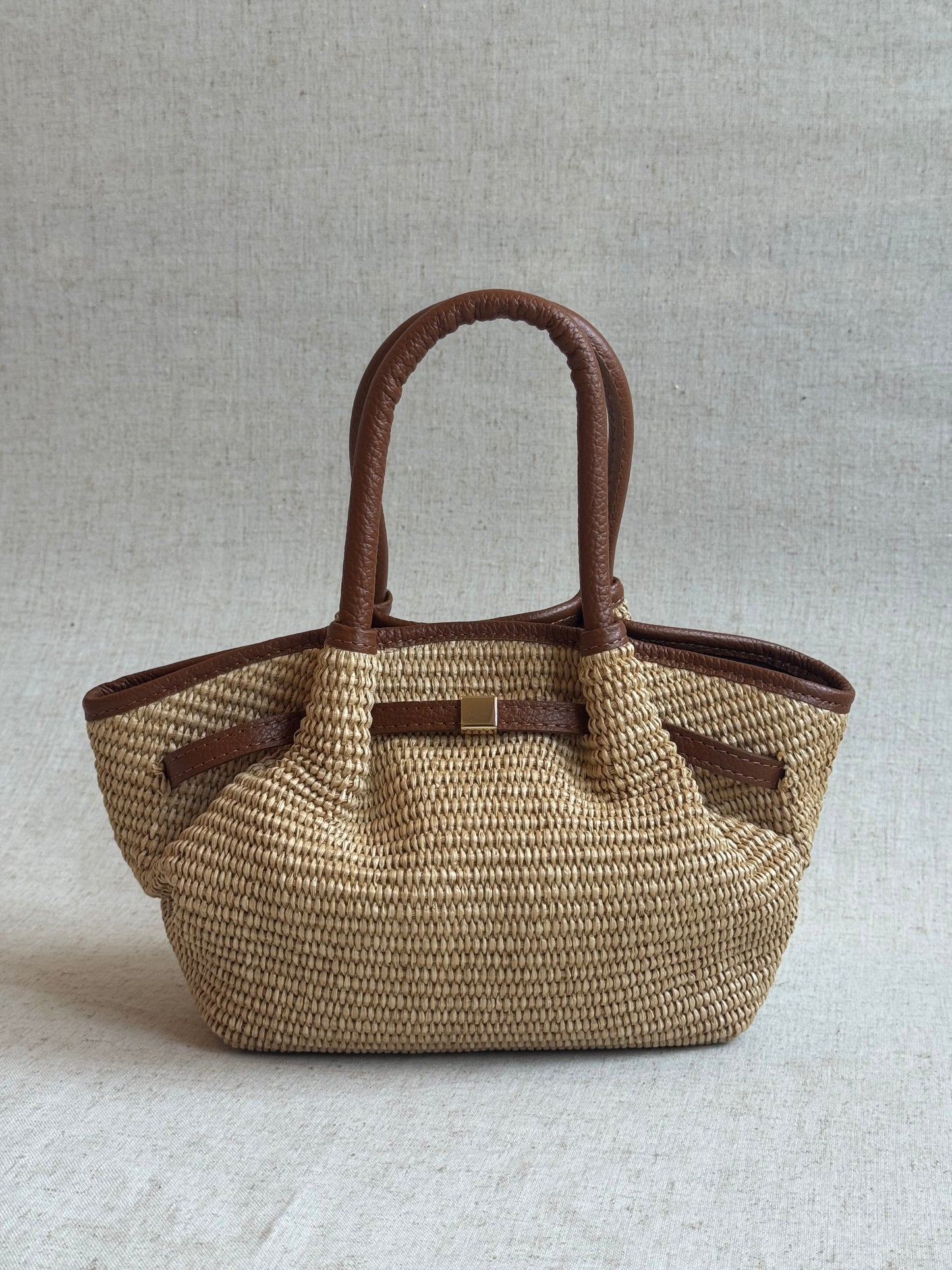 Borsa Laila - rafia, misura piccola, con tracolla lunga