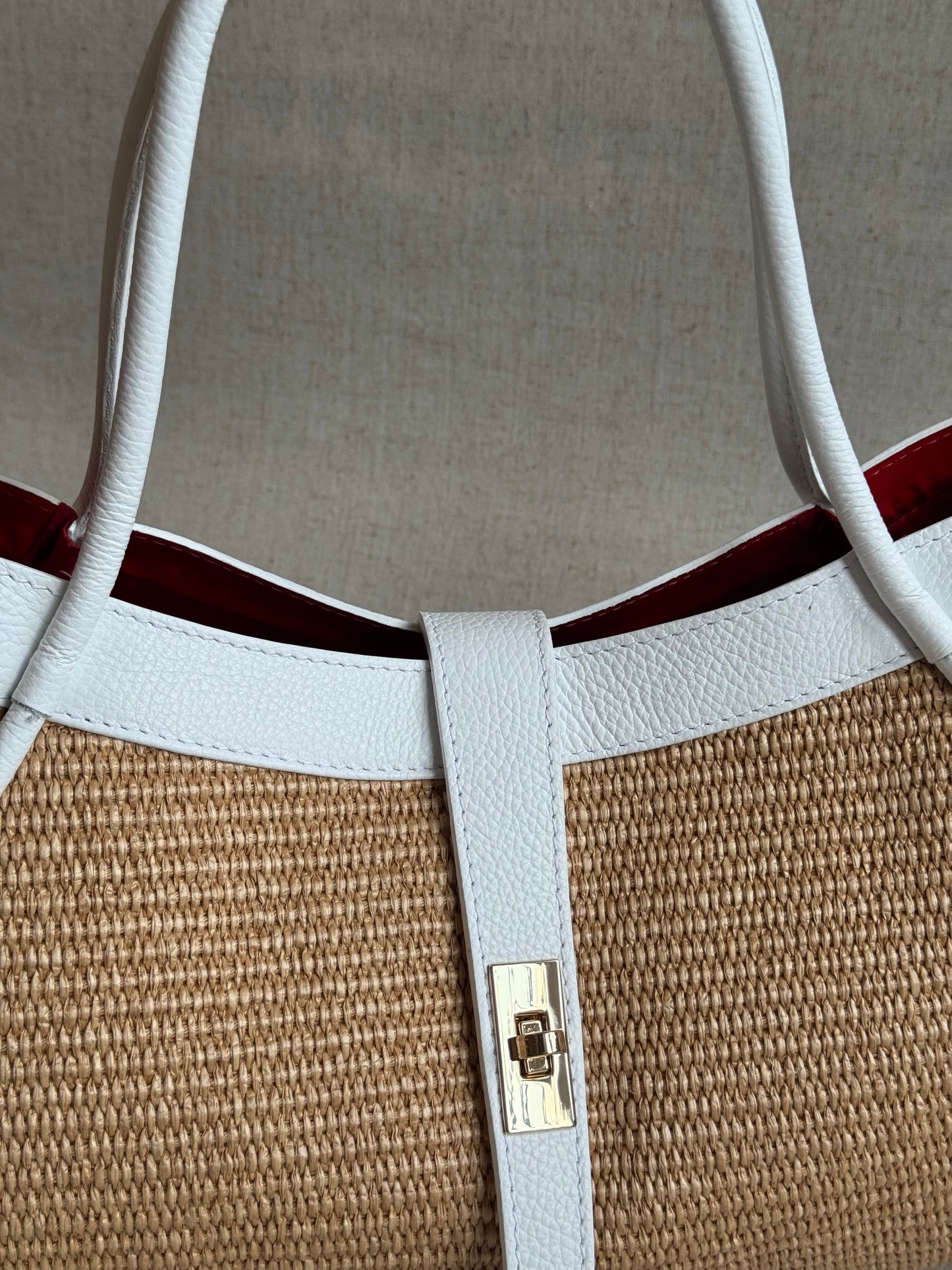 Maxi borsa Carla - rafia, con pochette e tracolla