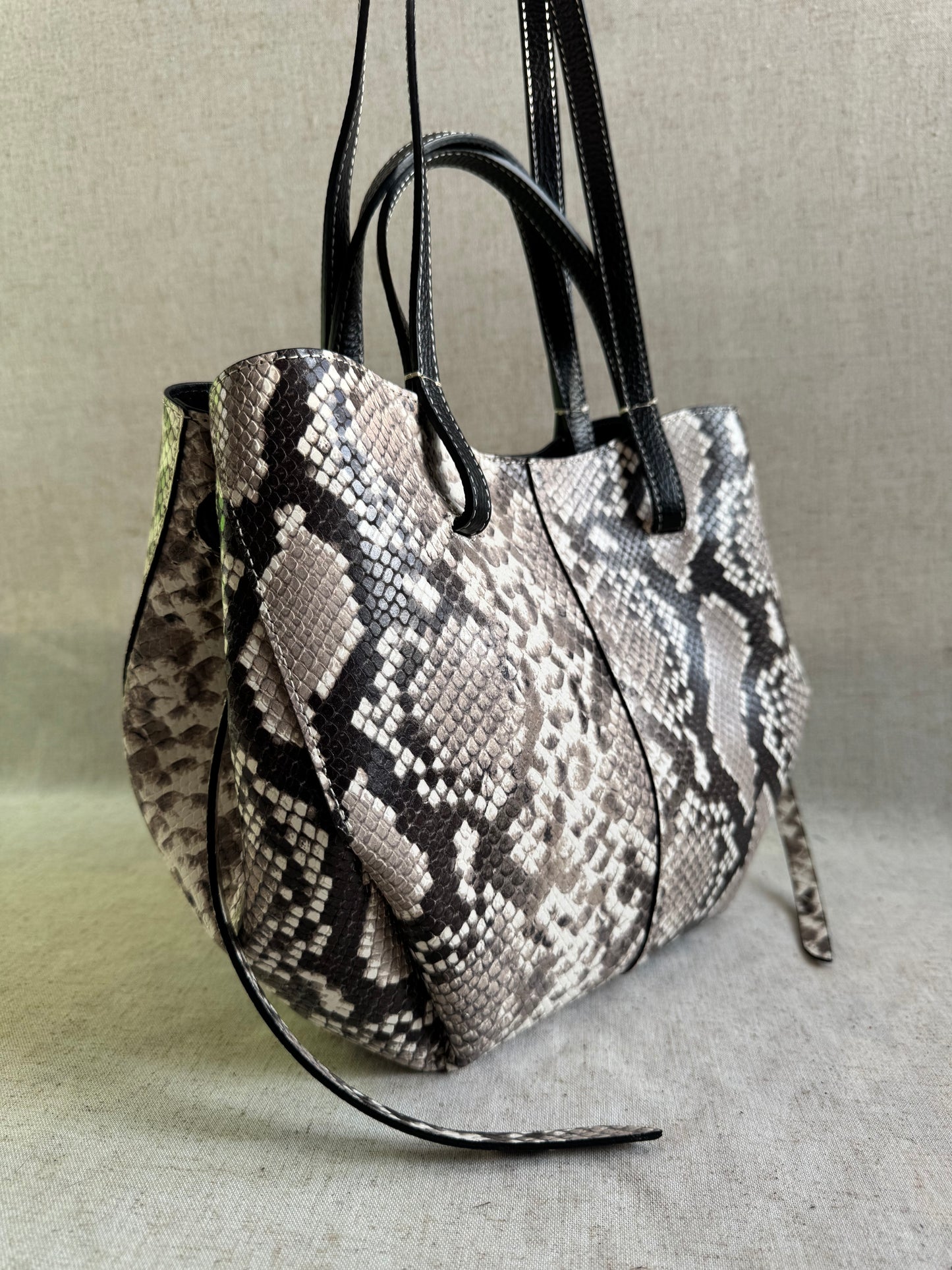 Borsa a spalla Sofia - pitonato, misura piccola con pochette