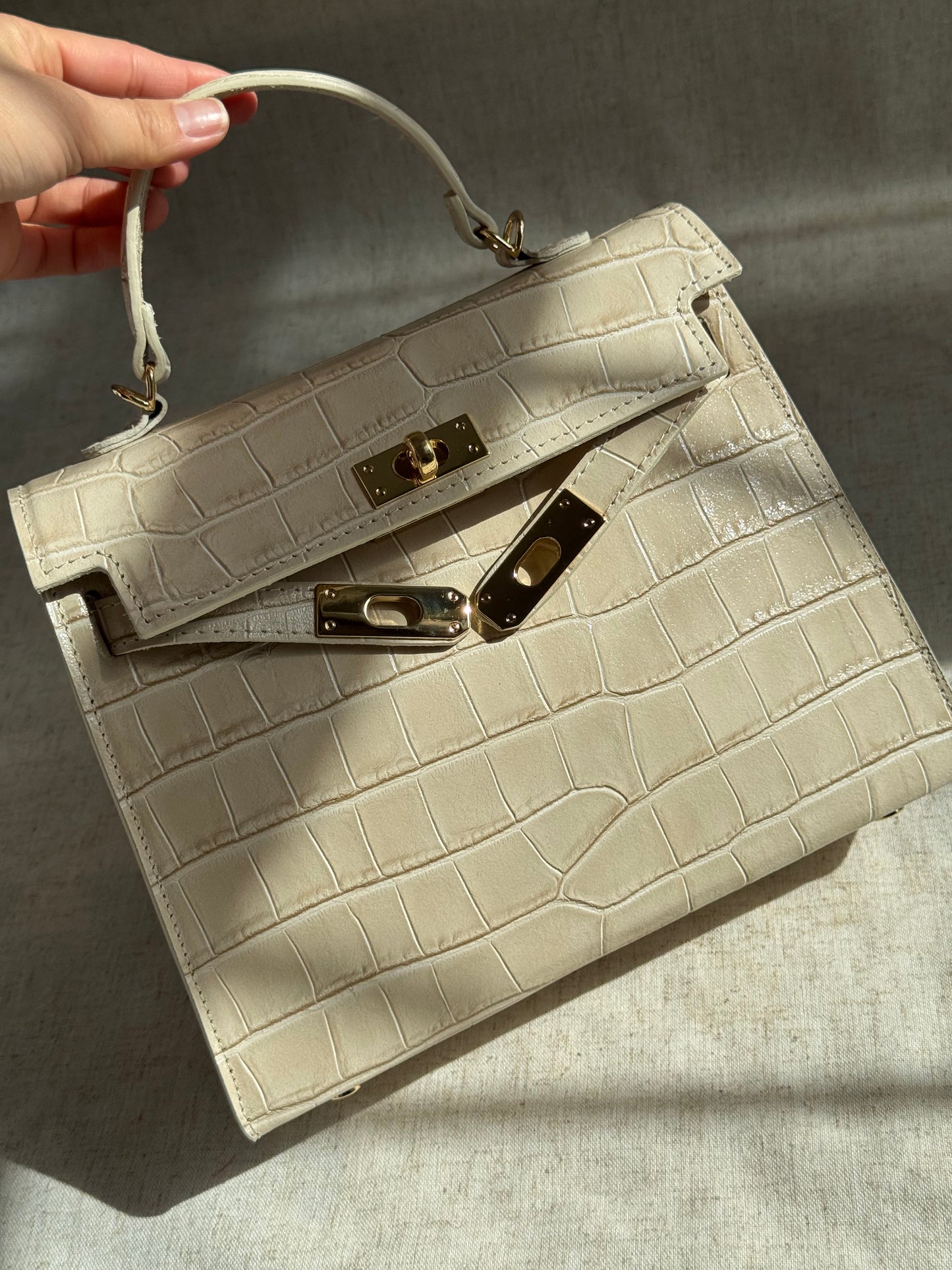 Borsa KELLY - misura grande, con tracolla lunga