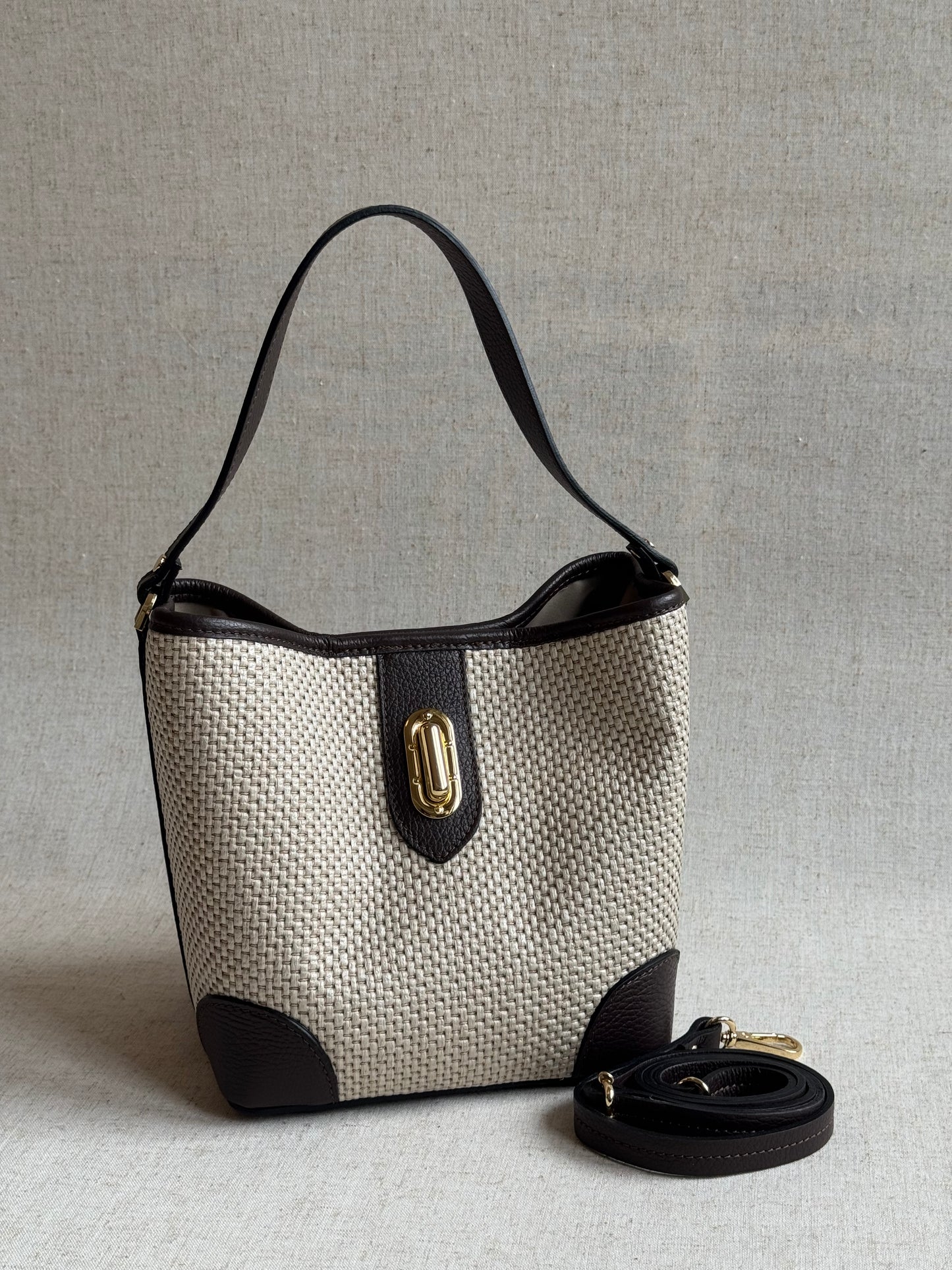 Borsa secchiello Linda - misura grande, con tracolla lunga