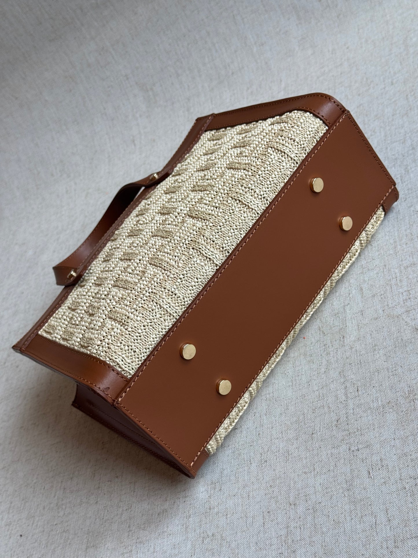 Borsa Aria - rafia, con tracolla lunga