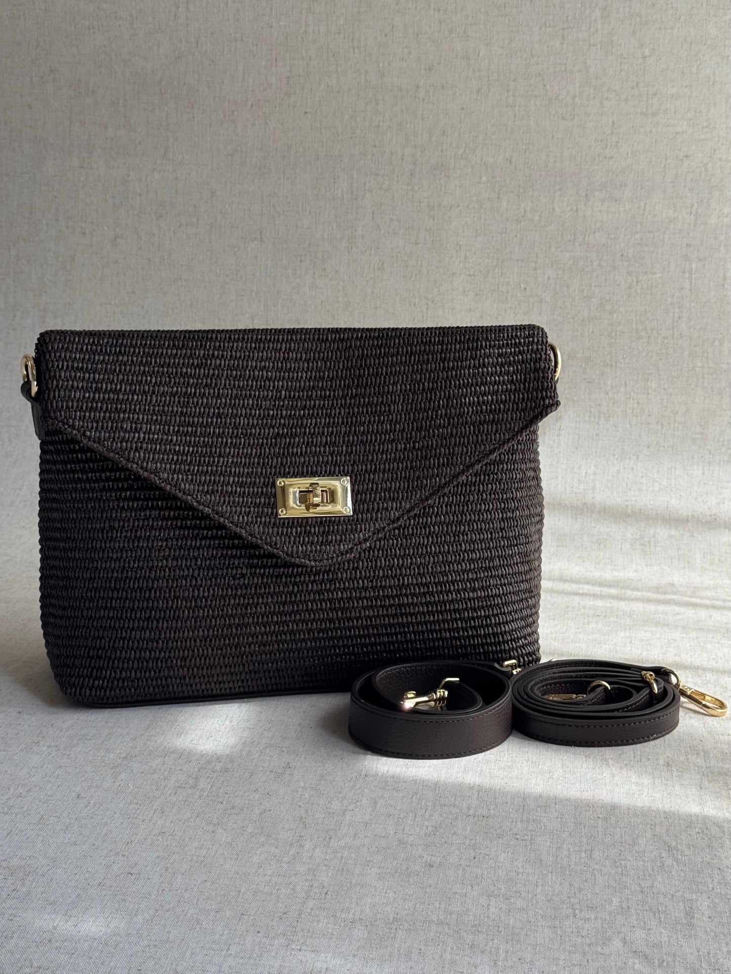 Borsa Postina - rafia, con tracolla lunga