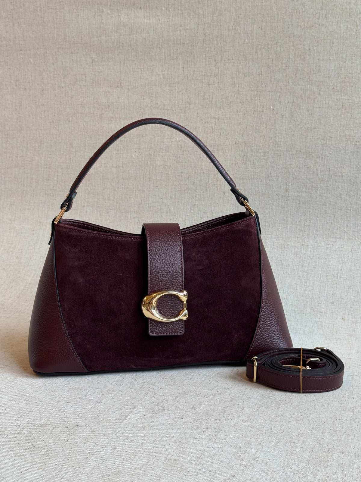 Borsa Cora - camoscio, con tracolla lunga