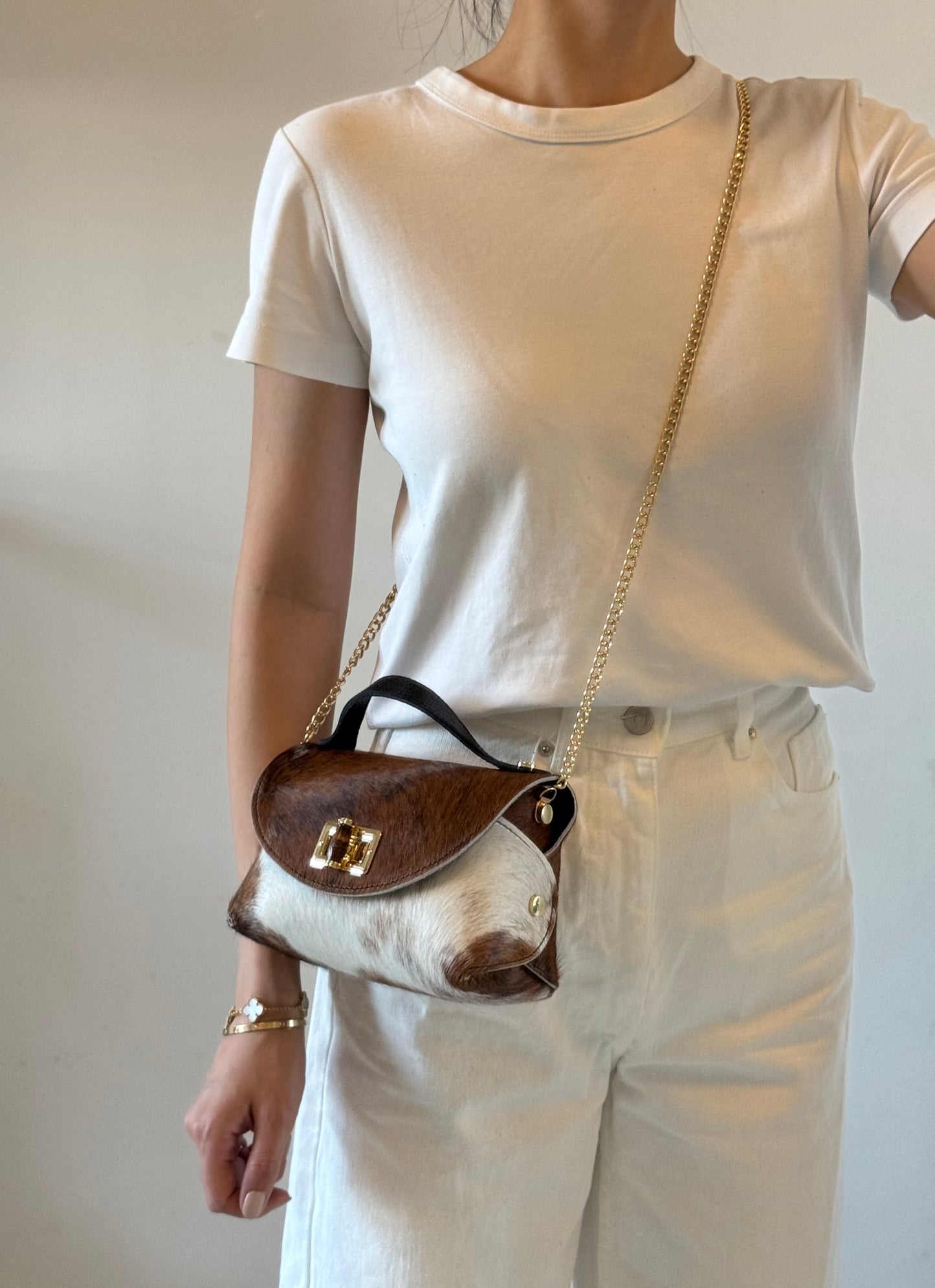 Borsa Lily - cavallino, con tracolla in catena