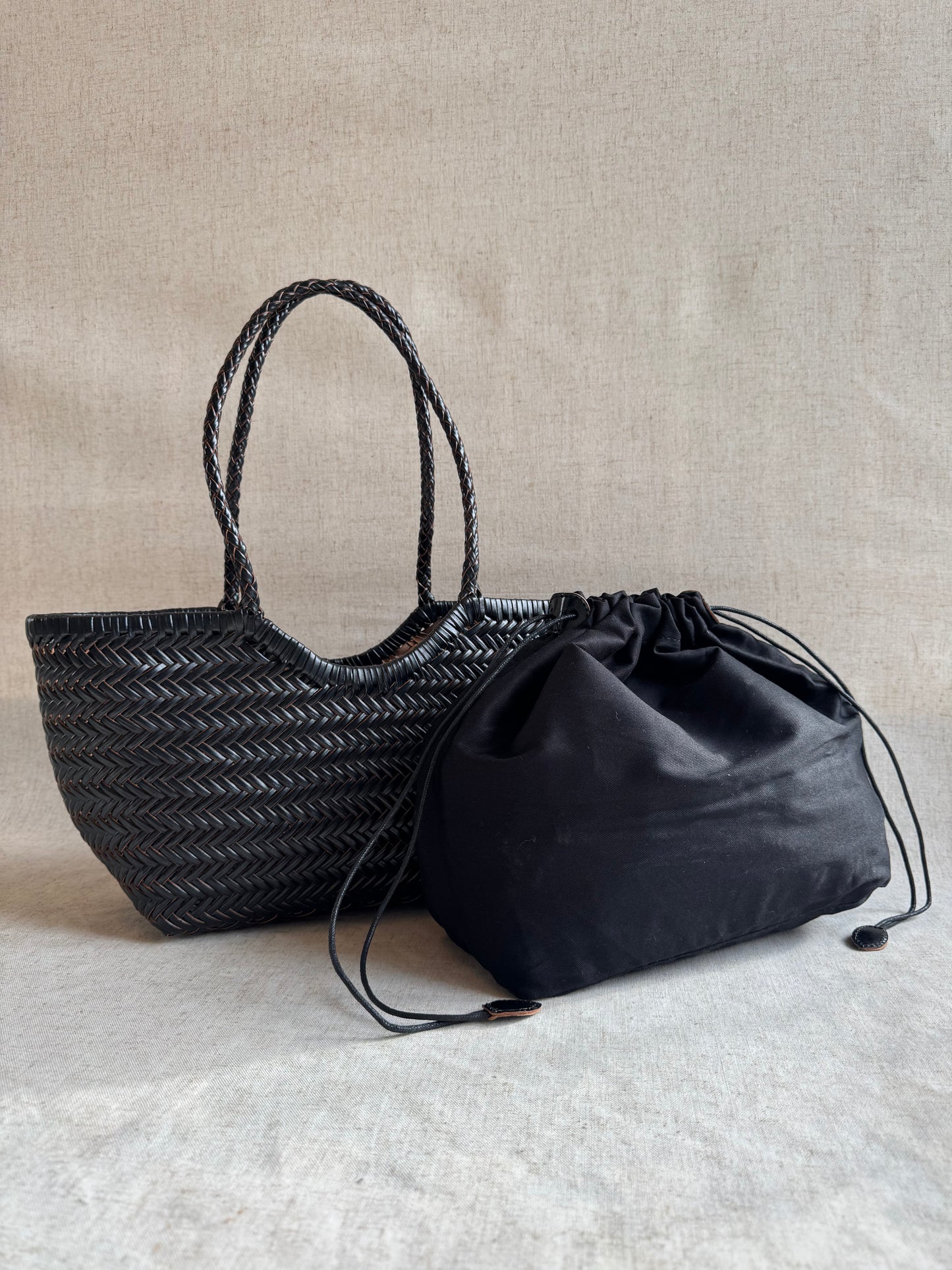 Borsa a spalla Capri - misura piccola, vera pelle tamponato intrecciato