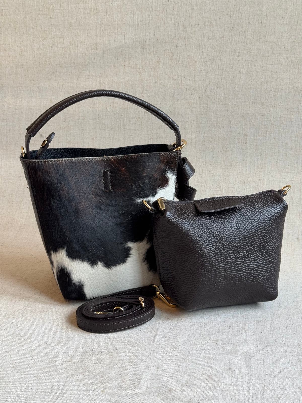 Borsa Vittoria - cavallino, con pochette e tracolla lunga