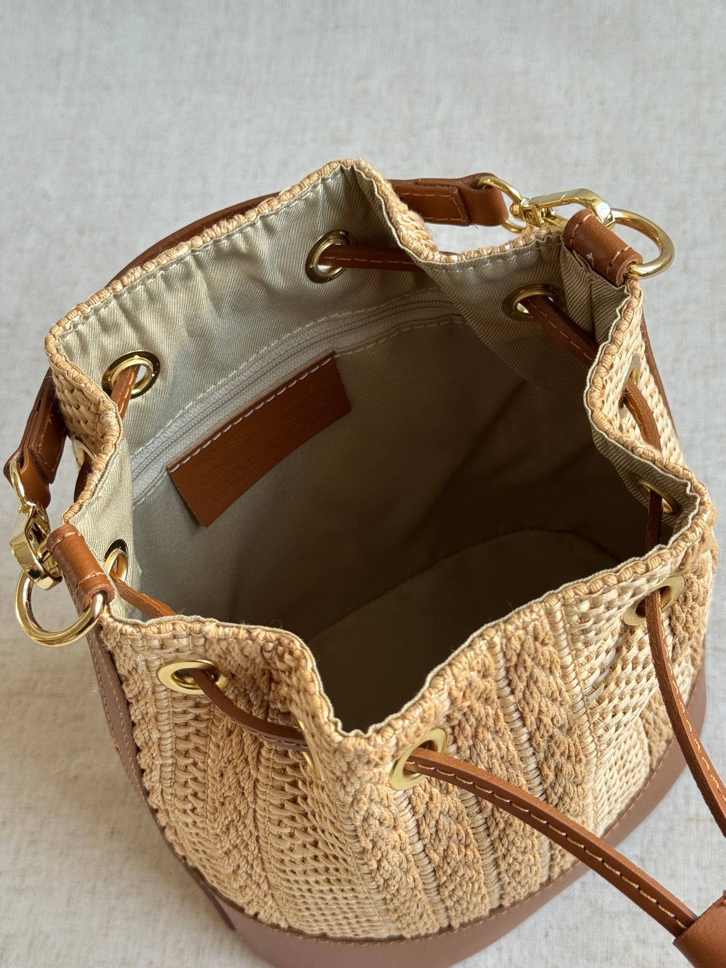 Borsa Versilia - variante 2, rafia, con tracolla