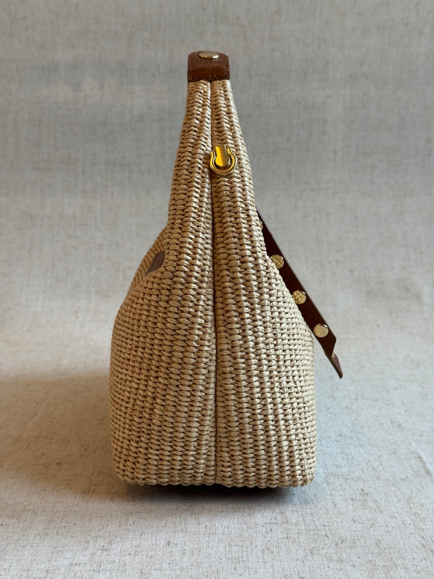 Borsa Lagoon - rafia, con tracolla lunga