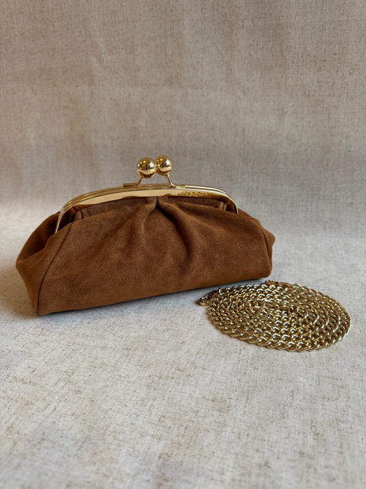 Pochette Raffy - camoscio, con tracolla
