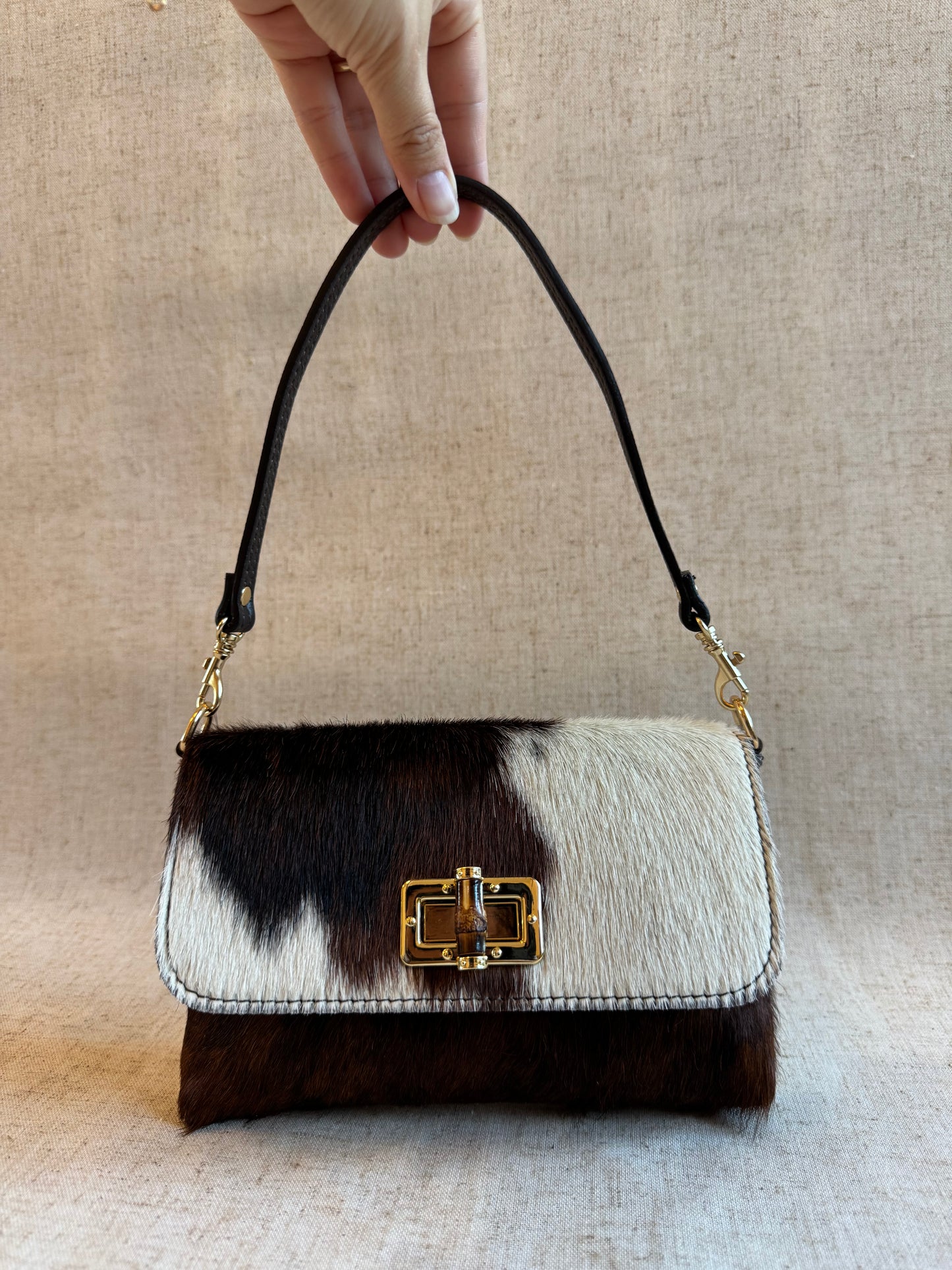 Borsa a spalla Eva - cavallino, con tracolla