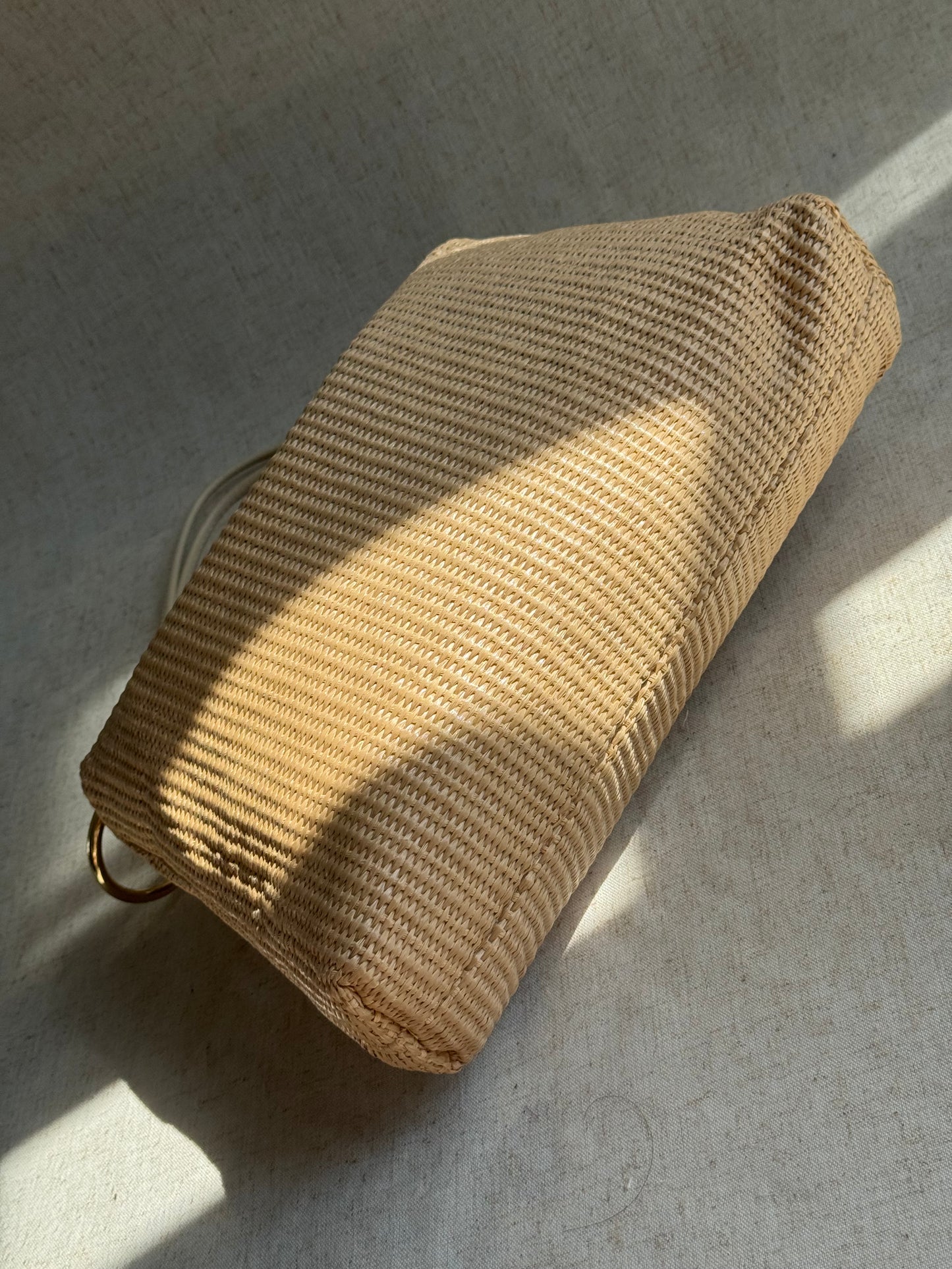 Borsa a spalla Agata rafia - con tracolla lunga