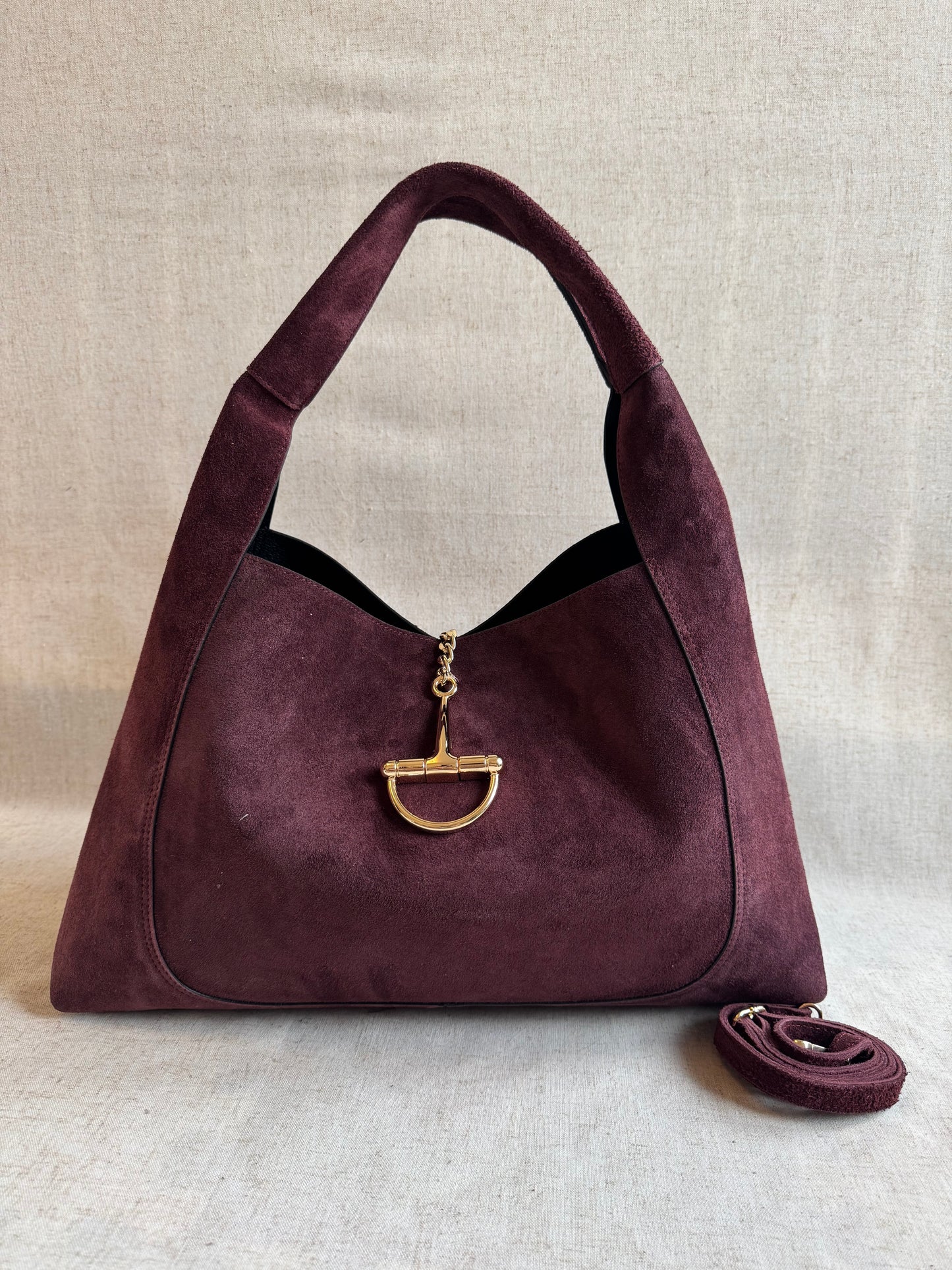 Borsa Gabriella - camoscio, misura MAXI, con tracolla lunga