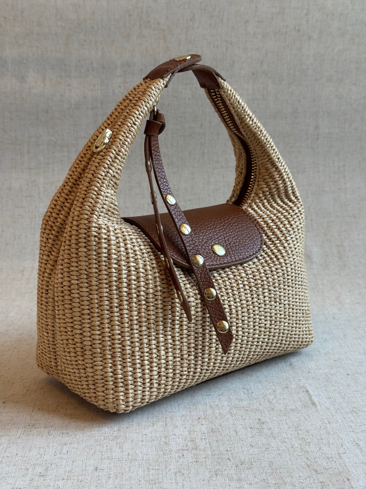 Borsa Lagoon - rafia, con tracolla lunga
