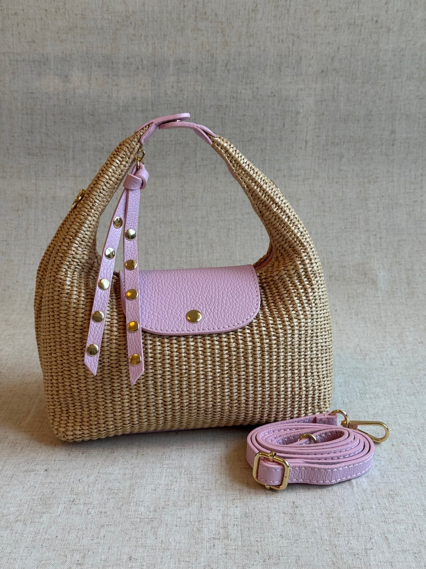 Borsa Lagoon - rafia, con tracolla lunga
