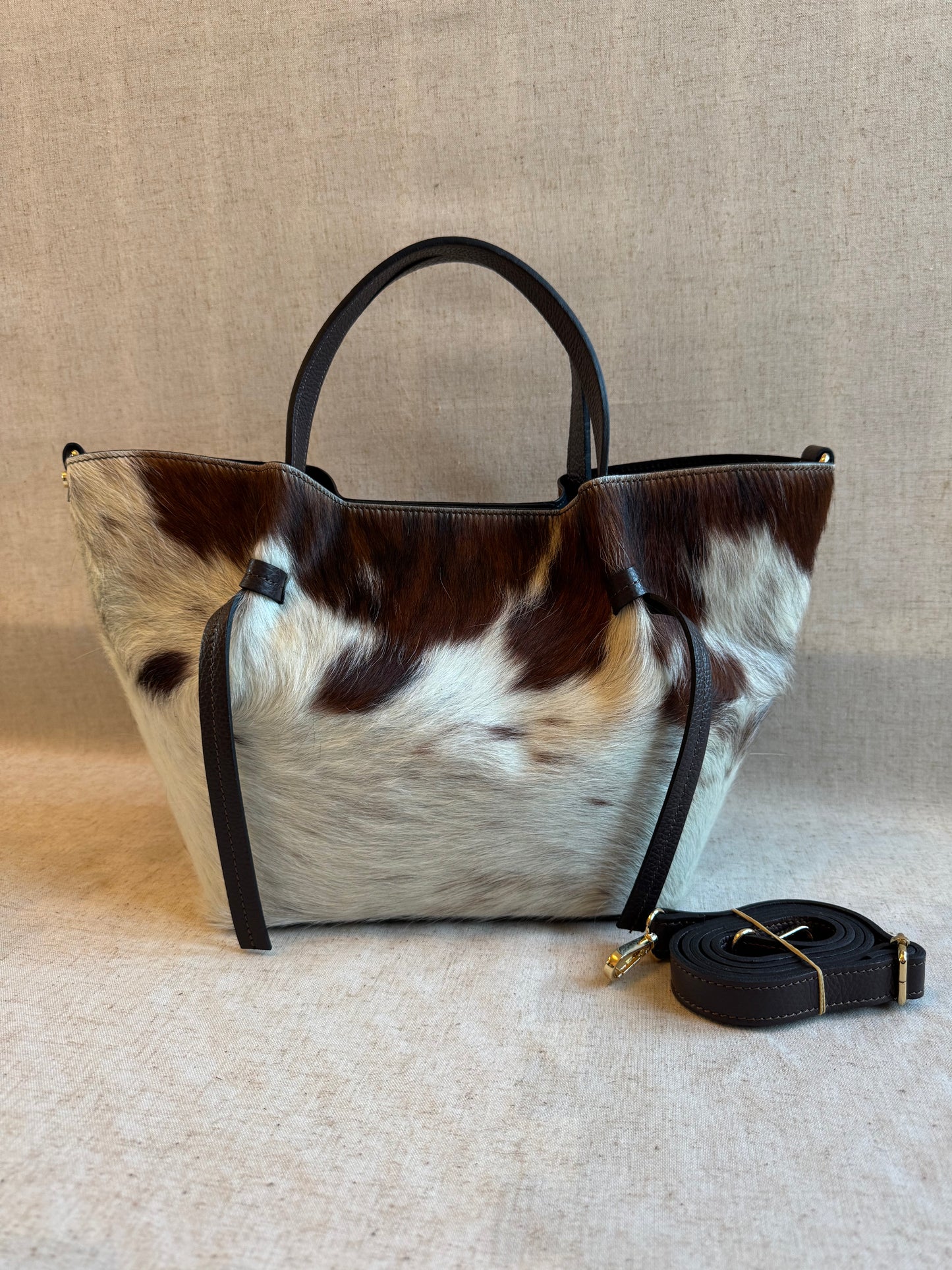 Borsa Laura - cavallino, con tracolla lunga e pochette