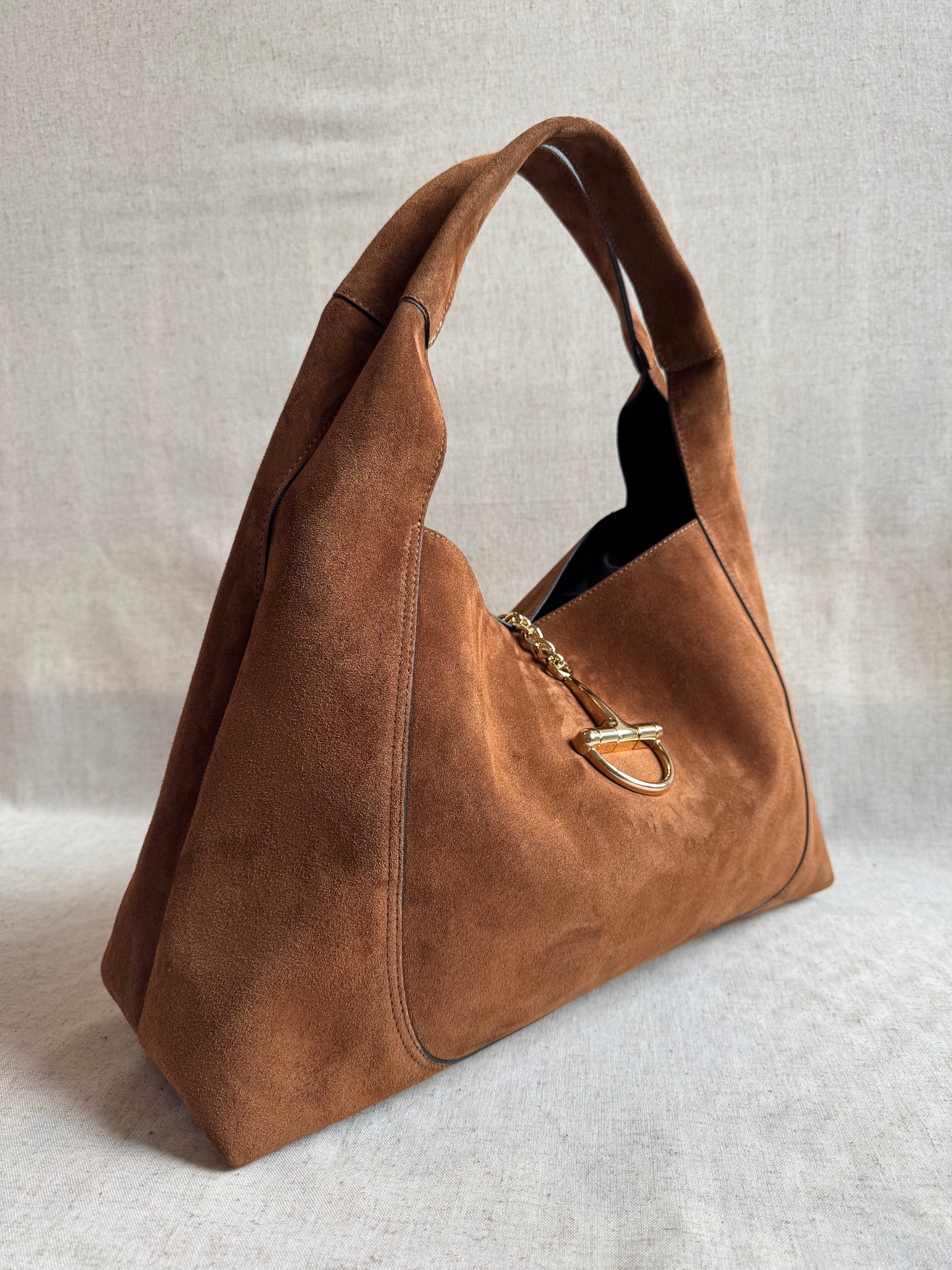Borsa Gabriella - camoscio, misura MAXI, con tracolla lunga