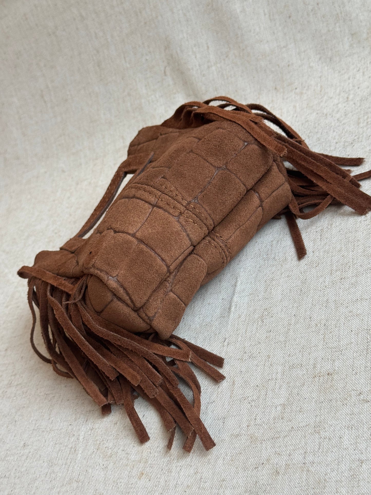 Borsa Riri - stampa coccodrillo, misura piccola, con tracolla lunga