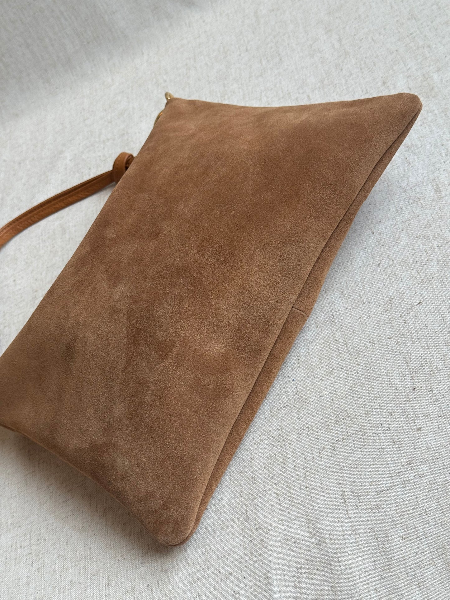 Borsa a spalla Agata camoscio - misura grande, con tracolla lunga