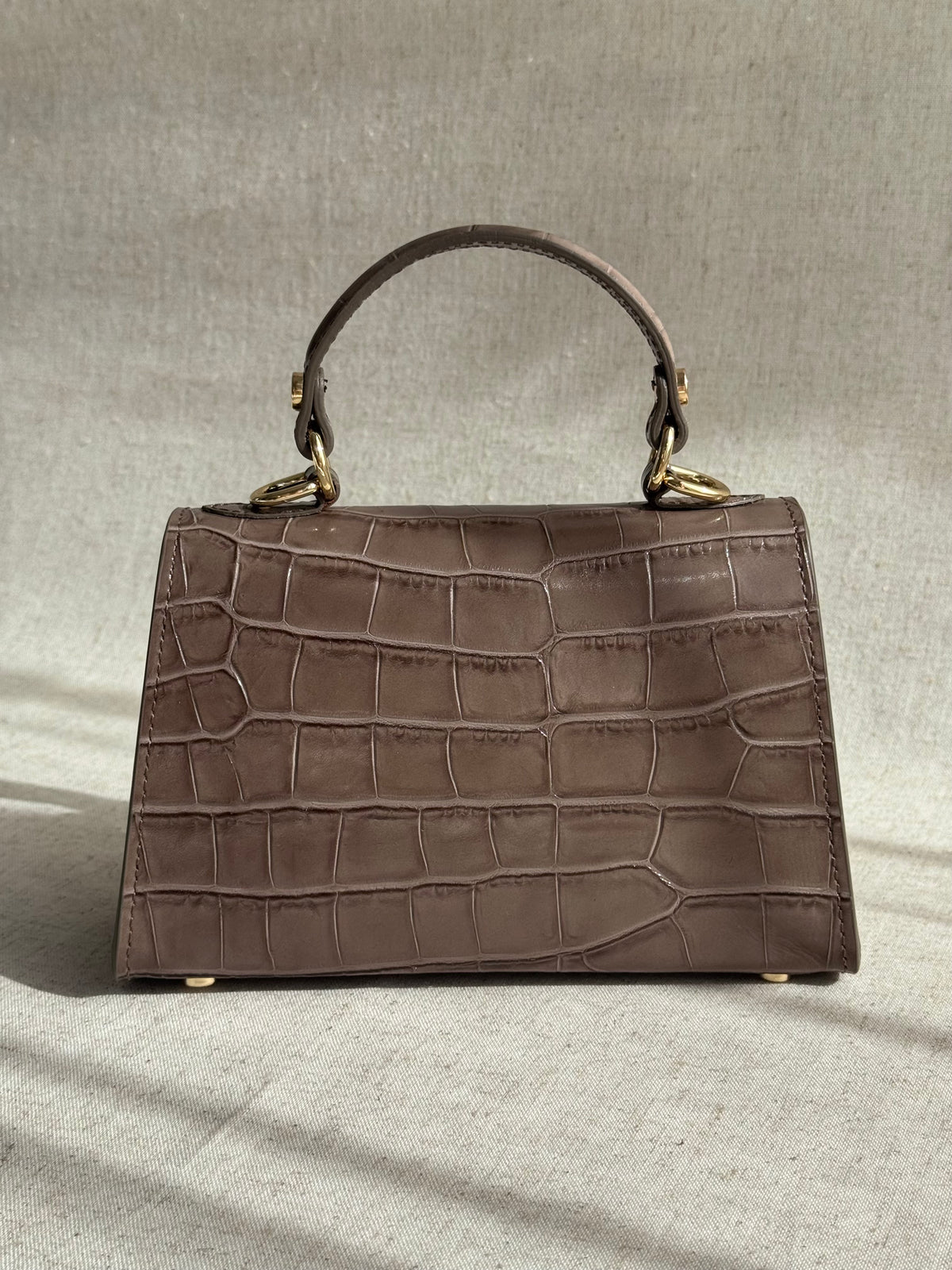 Borsa Kelly - stampa coccodrillo, con tracolla lunga