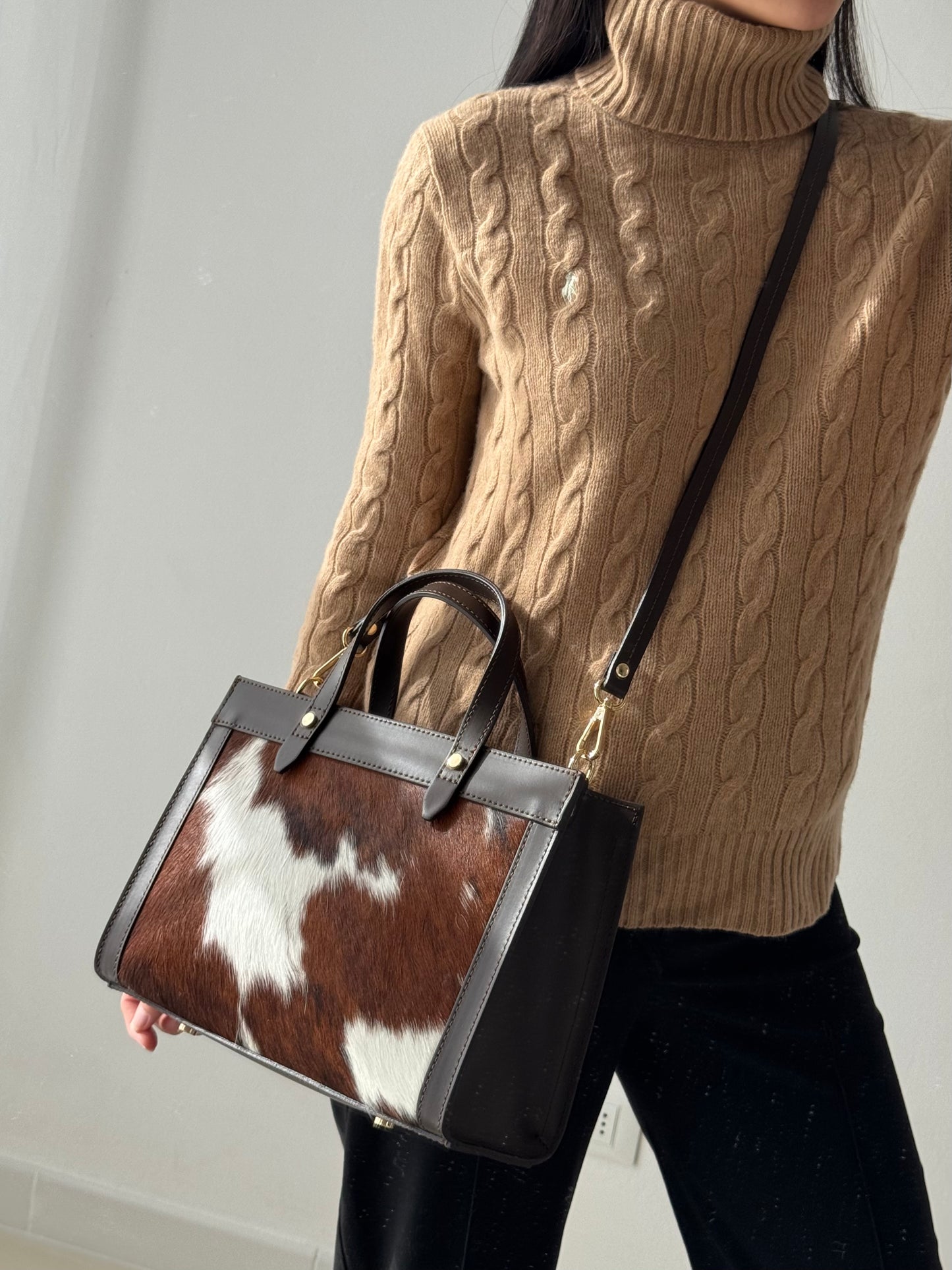 Borsa Aria - cavallino, con tracolla lunga