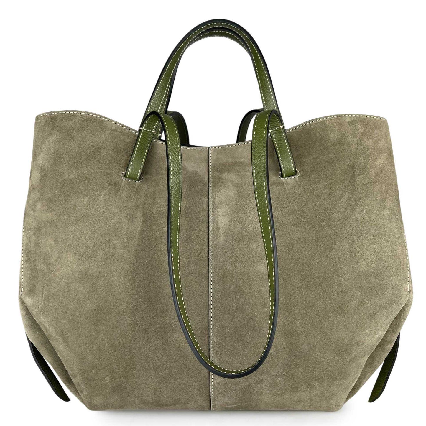 Borsa a spalla Sofia - misura grande in camoscio, con pochette