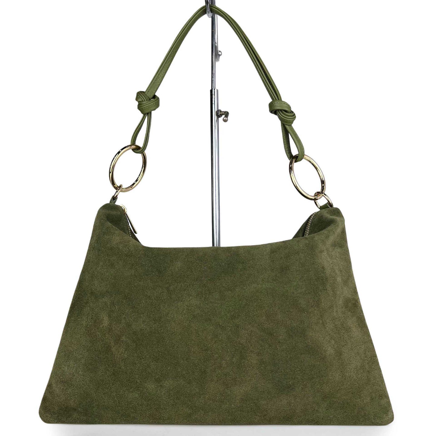 Borsa a spalla Agata camoscio - misura grande, con tracolla lunga