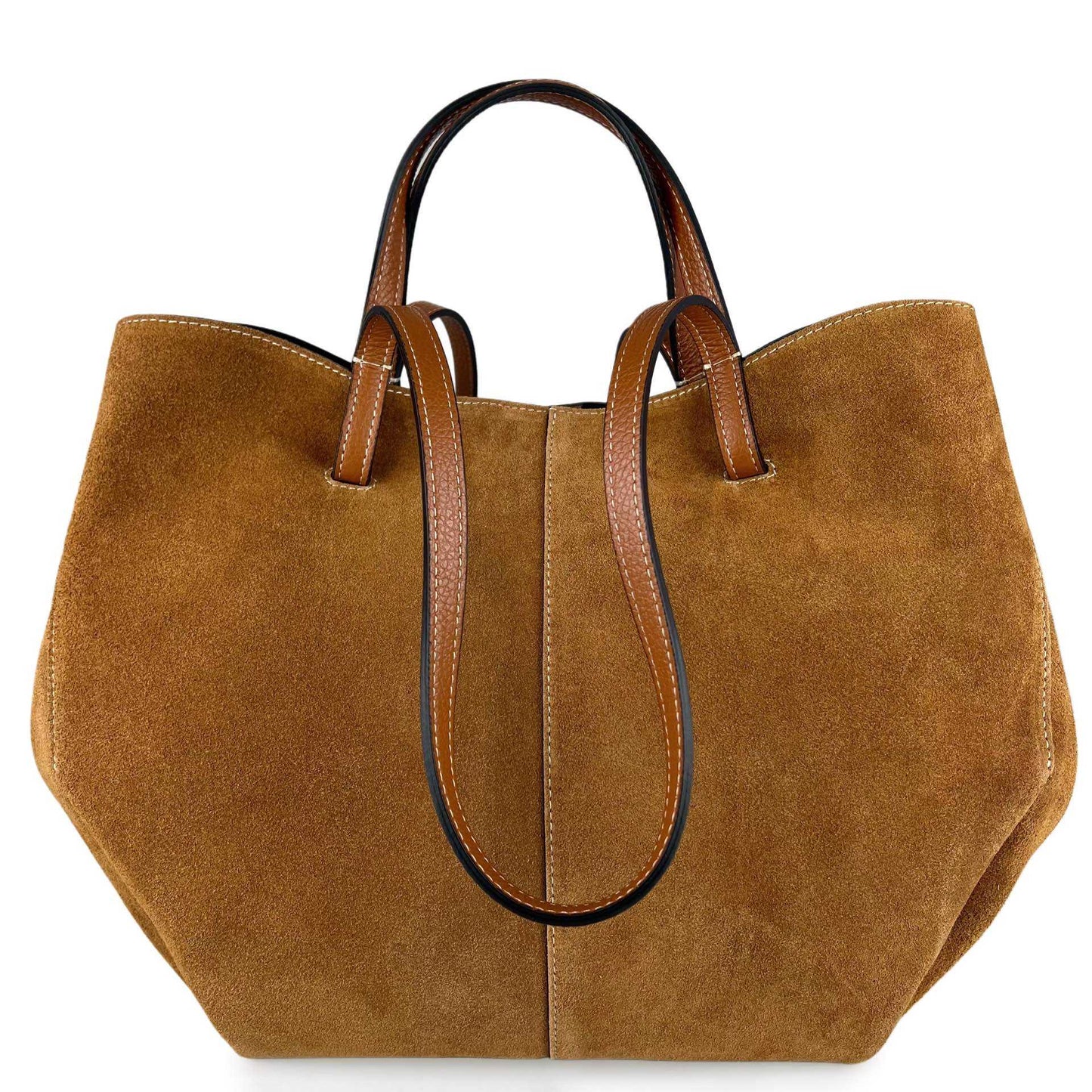 Borsa a spalla Sofia - misura grande in camoscio, con pochette