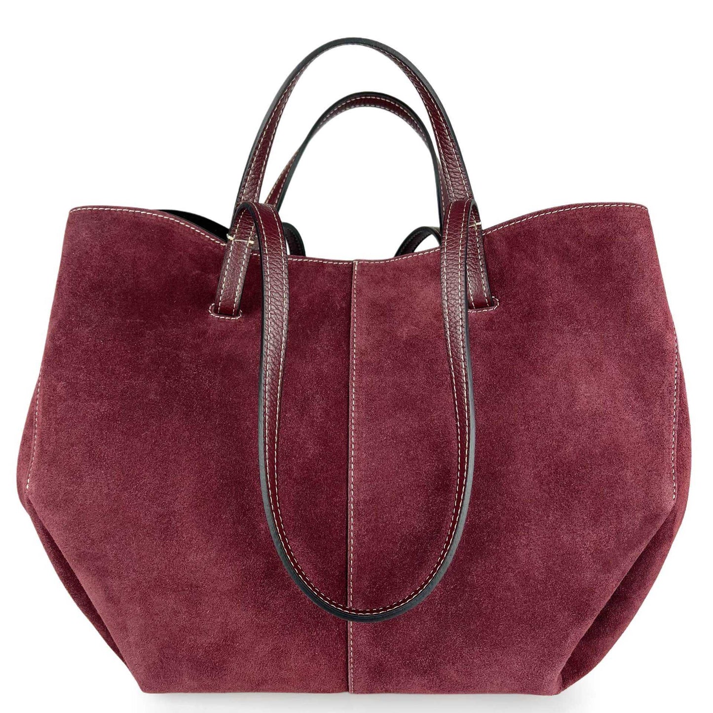 Borsa a spalla Sofia - misura grande in camoscio, con pochette