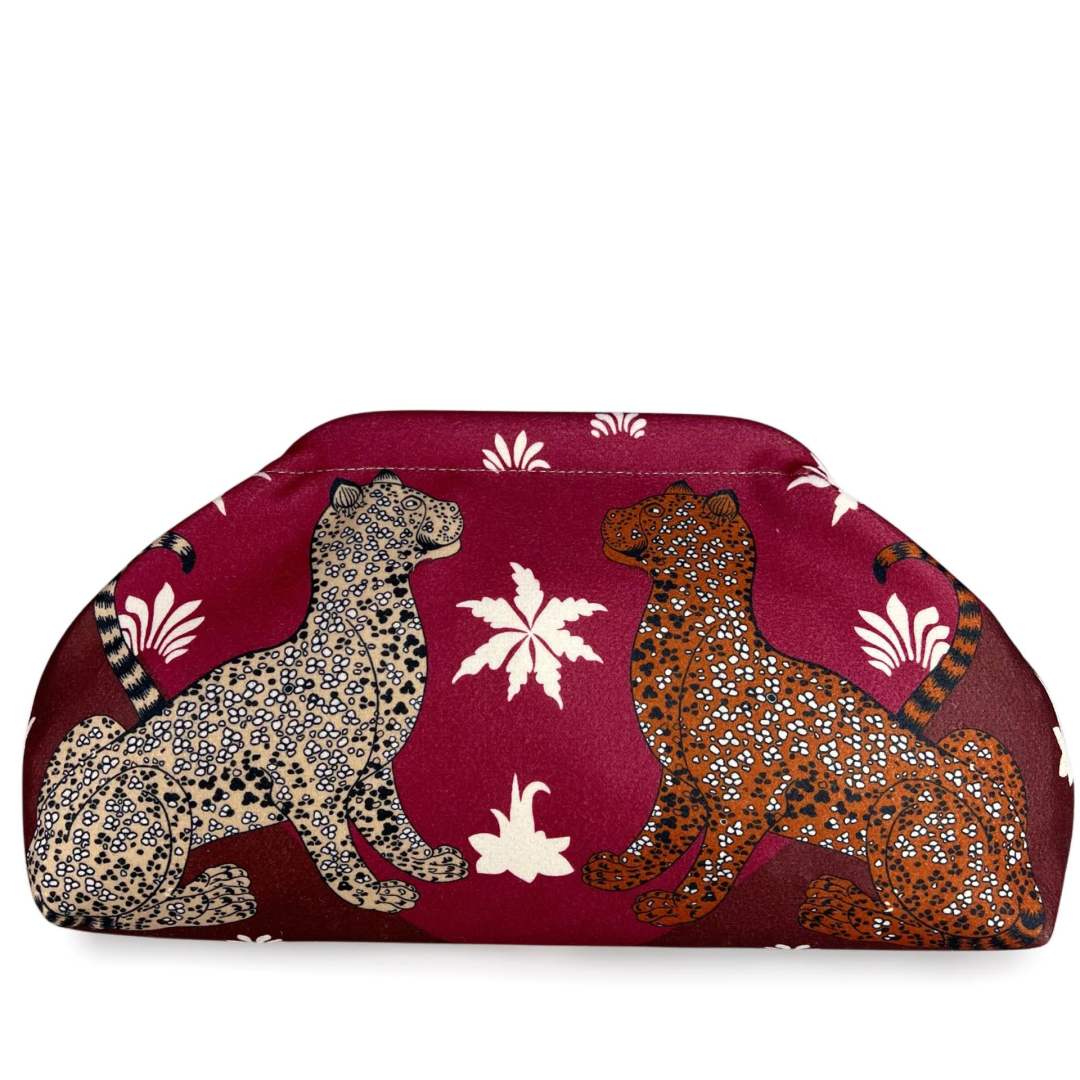 pochette Sicilia - stampa leopardi, con tracolla in catena
