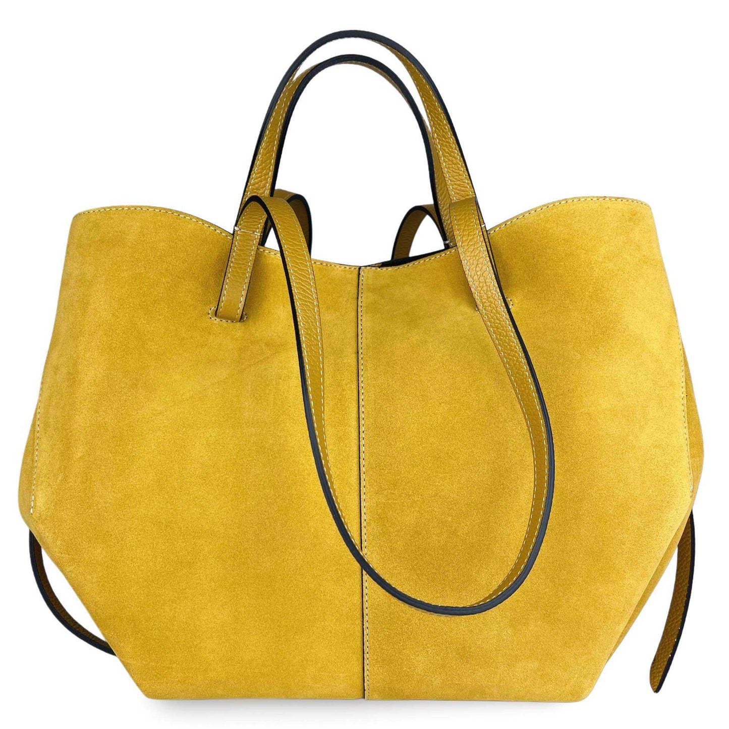 Borsa a spalla Sofia - misura grande in camoscio, con pochette