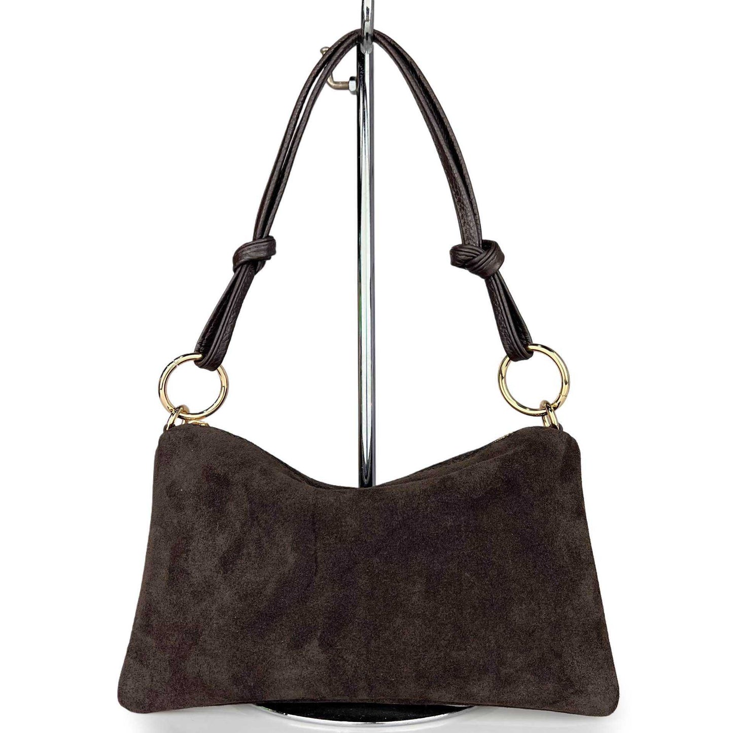 Borsa a spalla Agata camoscio - misura piccola, con tracolla lunga