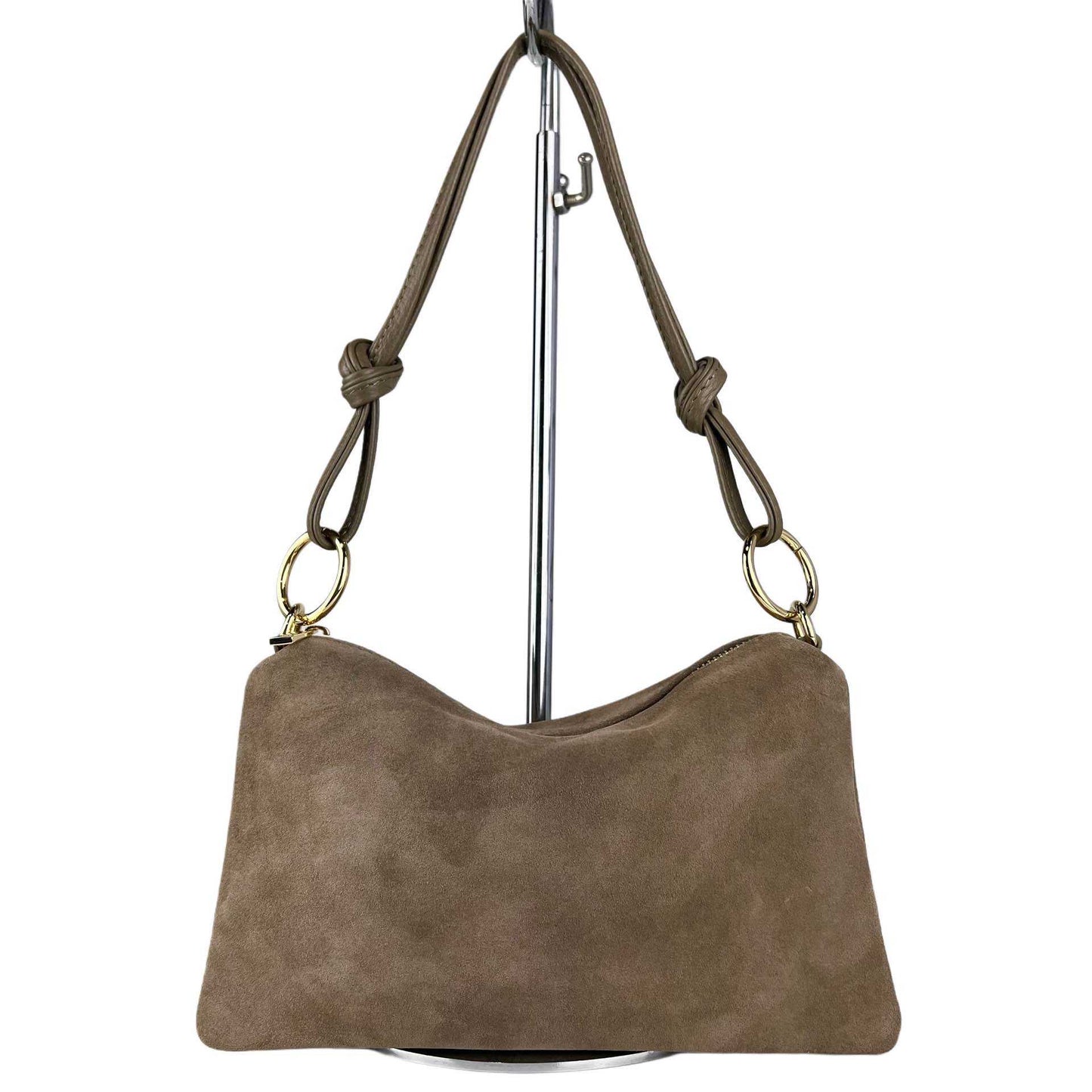 Borsa a spalla Agata camoscio - misura piccola, con tracolla lunga