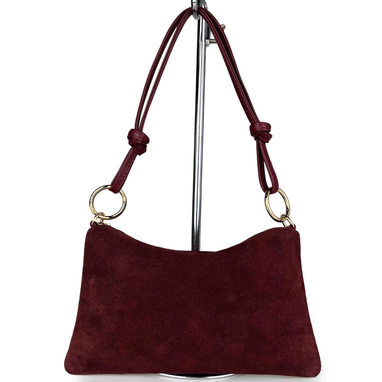 Borsa a spalla Agata camoscio - misura piccola, con tracolla lunga